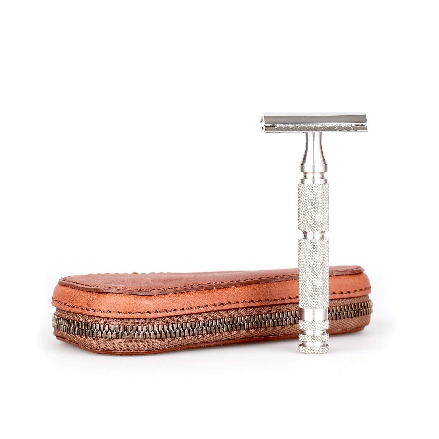 Fendrihan Leather Zip Safety Razor Case by Ruitertassen and Fendrihan Stainless Steel Razor, Save $10 Leather Razor Case Fendrihan Adventurer Mk II