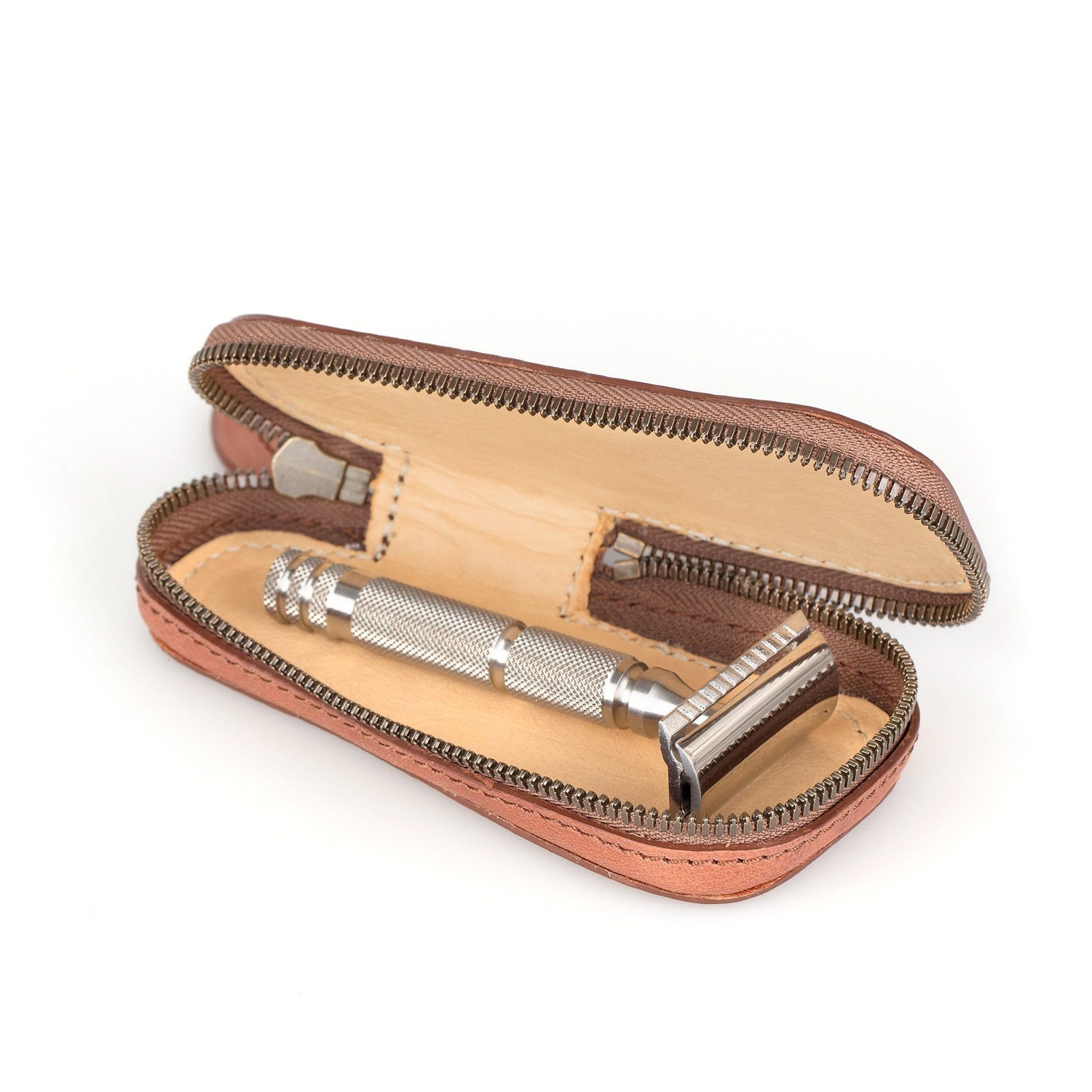 Fendrihan Leather Zip Safety Razor Case by Ruitertassen and Fendrihan Stainless Steel Razor, Save $10 Leather Razor Case Fendrihan