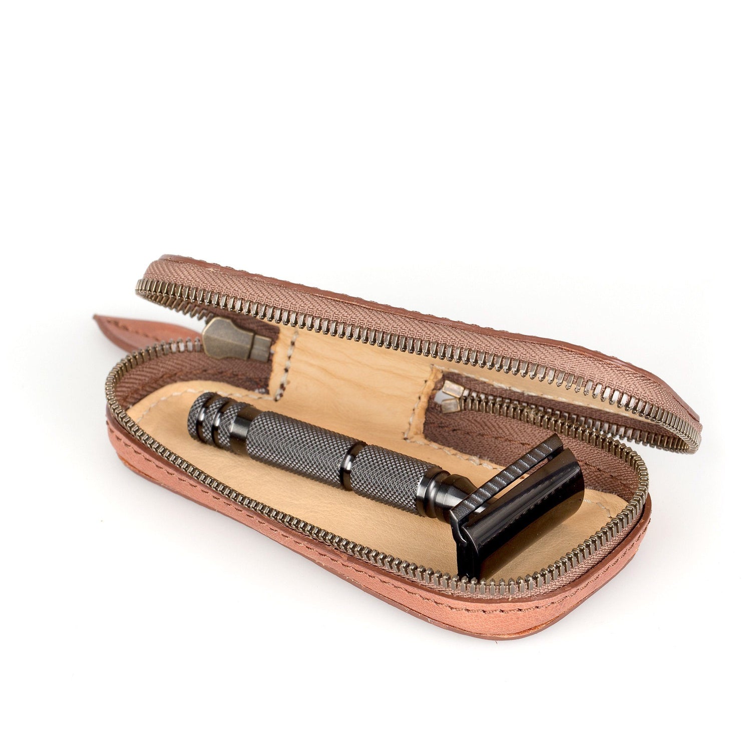 Fendrihan Leather Zip Safety Razor Case by Ruitertassen and Fendrihan Stainless Steel Razor, Save $10 Leather Razor Case Fendrihan