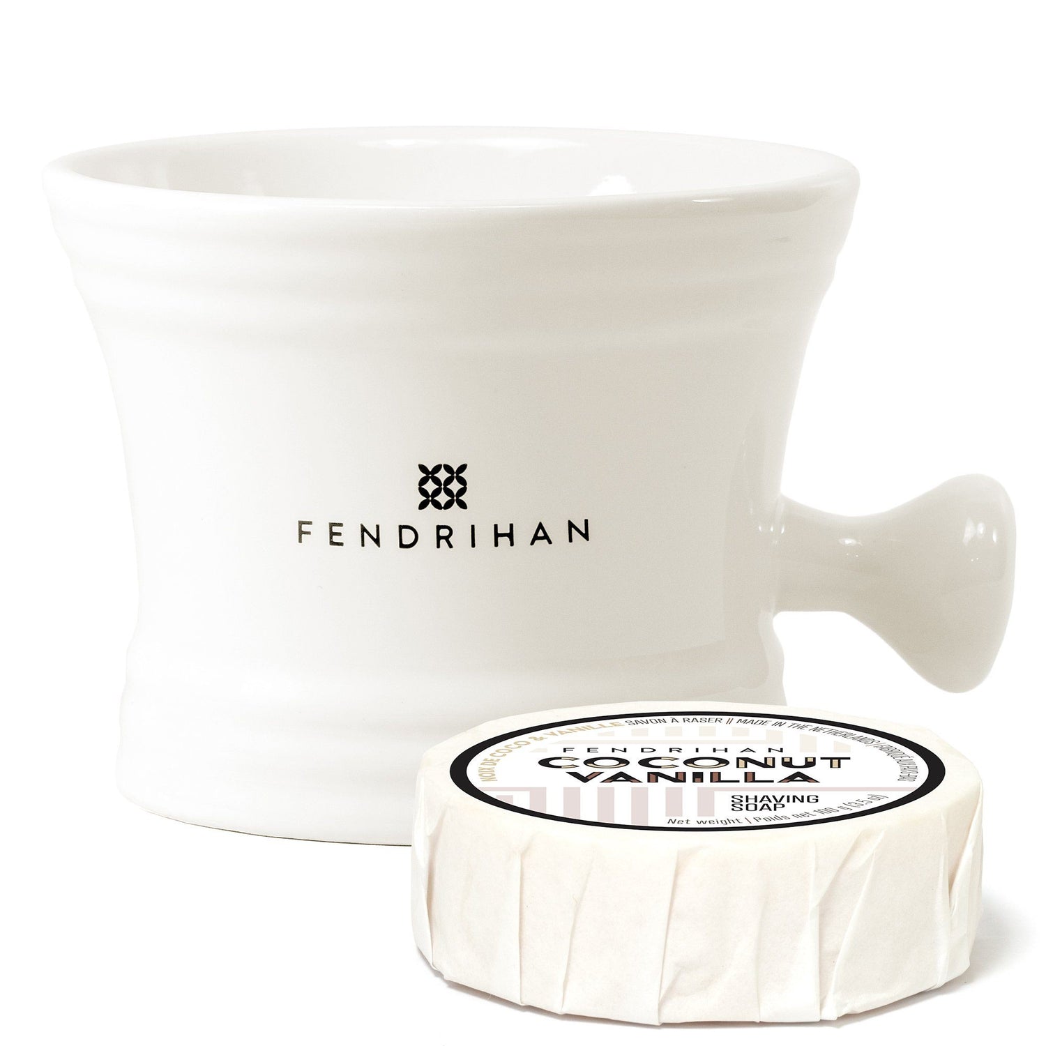 Large Apothecary Shaving Mug + Fendrihan Shaving Soap, Save $12 Shaving Soap Fendrihan Coconut & Vanilla White