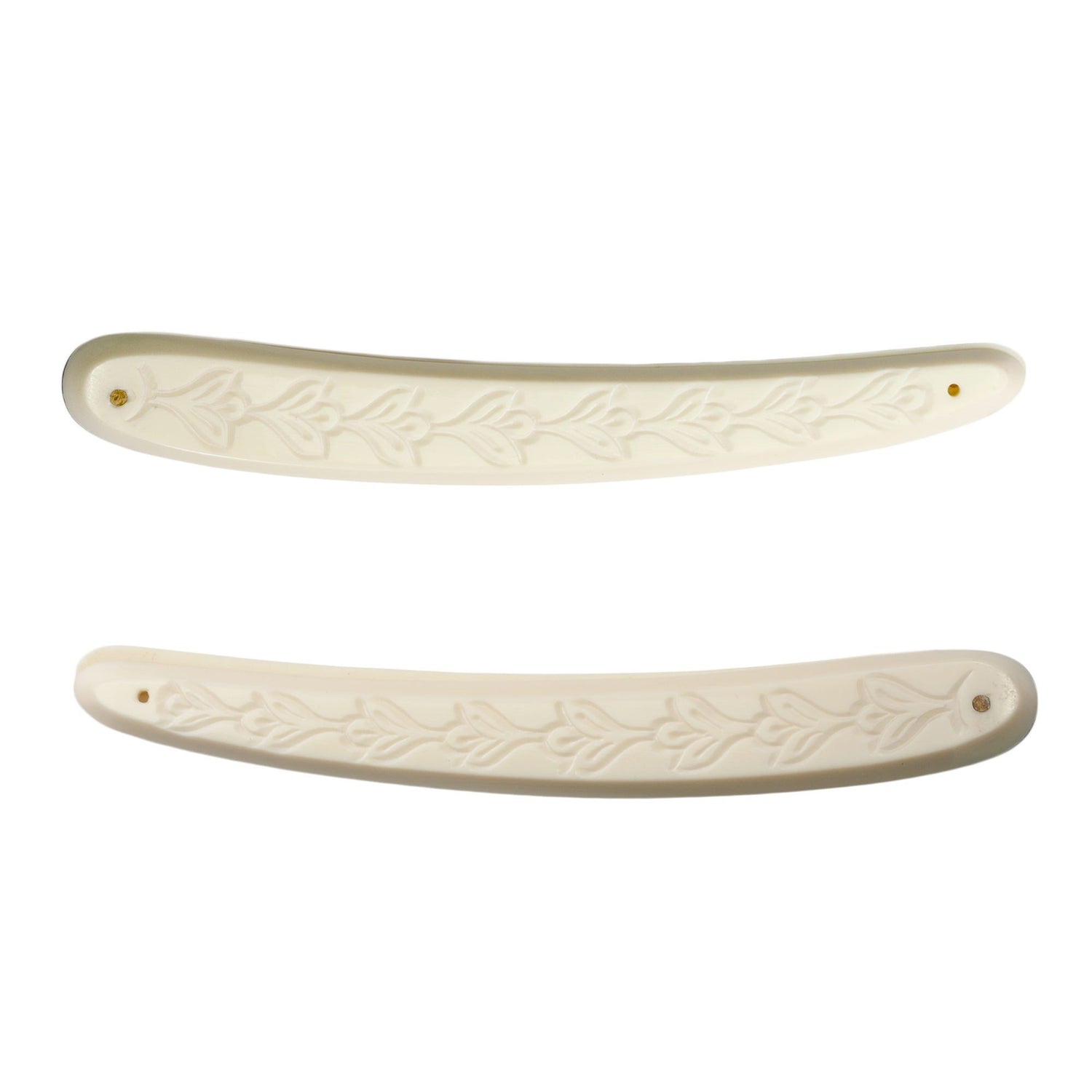 Fendrihan Resin Straight Razor Scales, Ivory Straight Razor Scales Fendrihan Lily Motif
