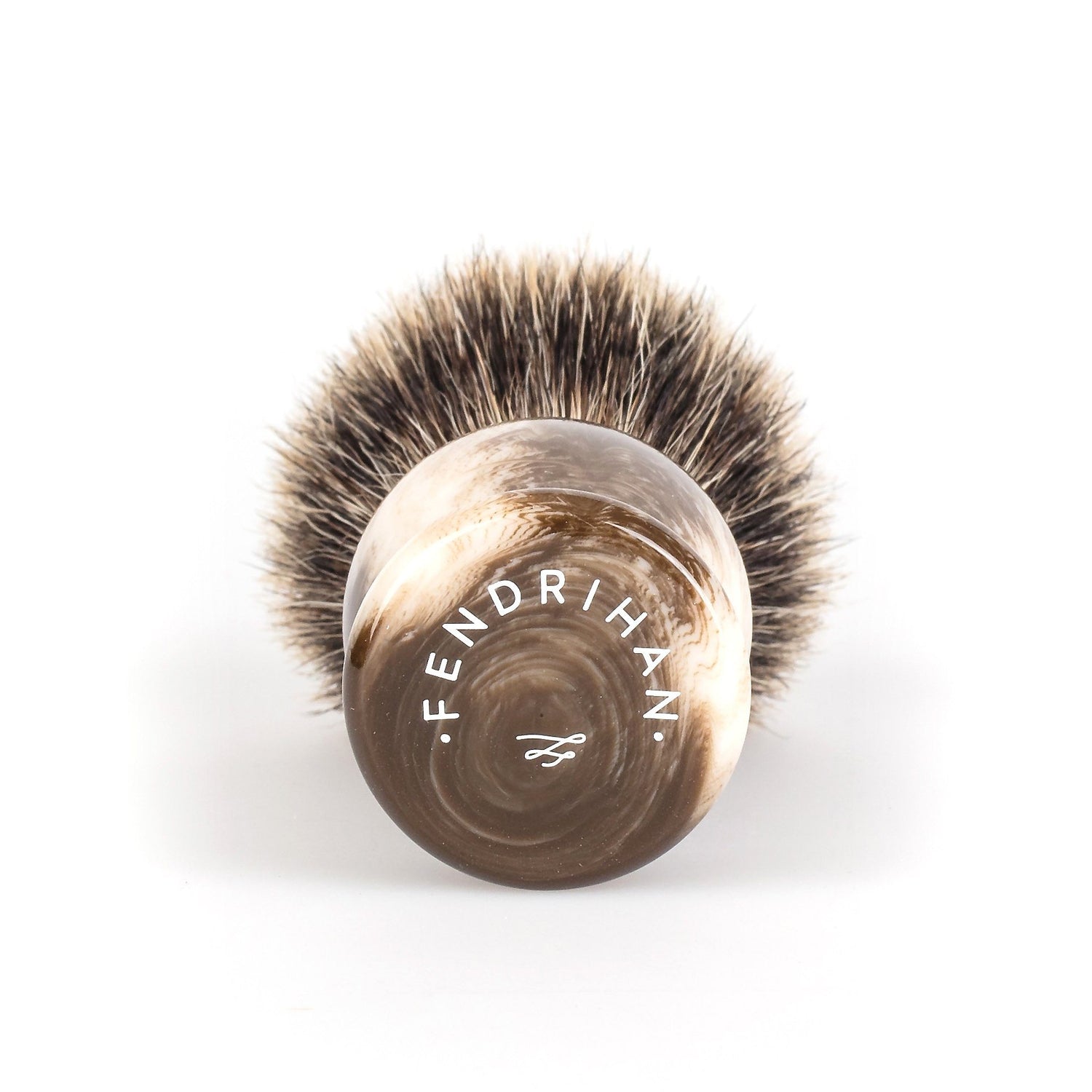 Fendrihan Classic Pure Grey Badger Shaving Brush & Metal Stand Badger Bristles Shaving Brush Fendrihan