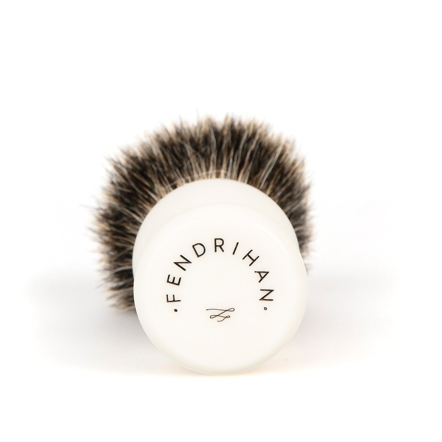 Fendrihan Classic Pure Grey Badger Shaving Brush & Metal Stand Badger Bristles Shaving Brush Fendrihan