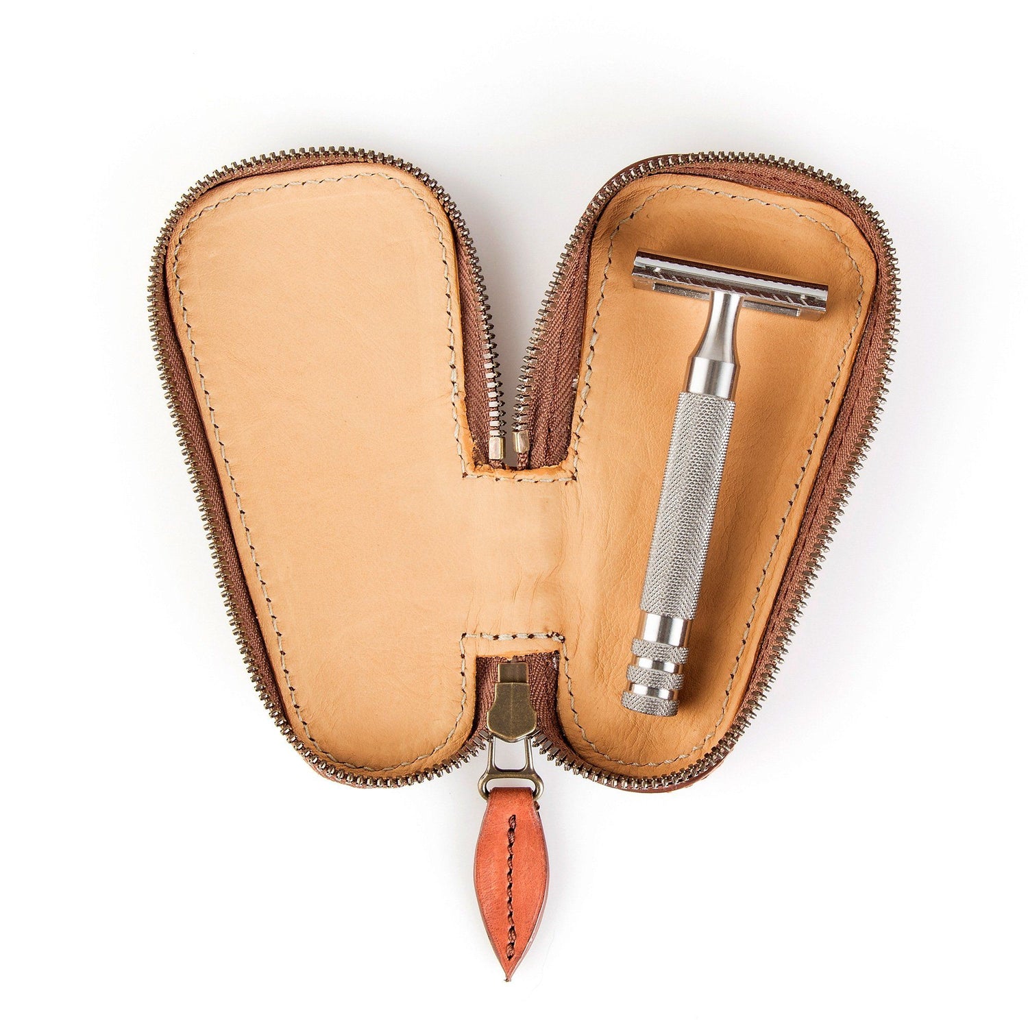 Fendrihan Leather Zip Safety Razor Case by Ruitertassen and Fendrihan Stainless Steel Razor, Save $10 Leather Razor Case Fendrihan