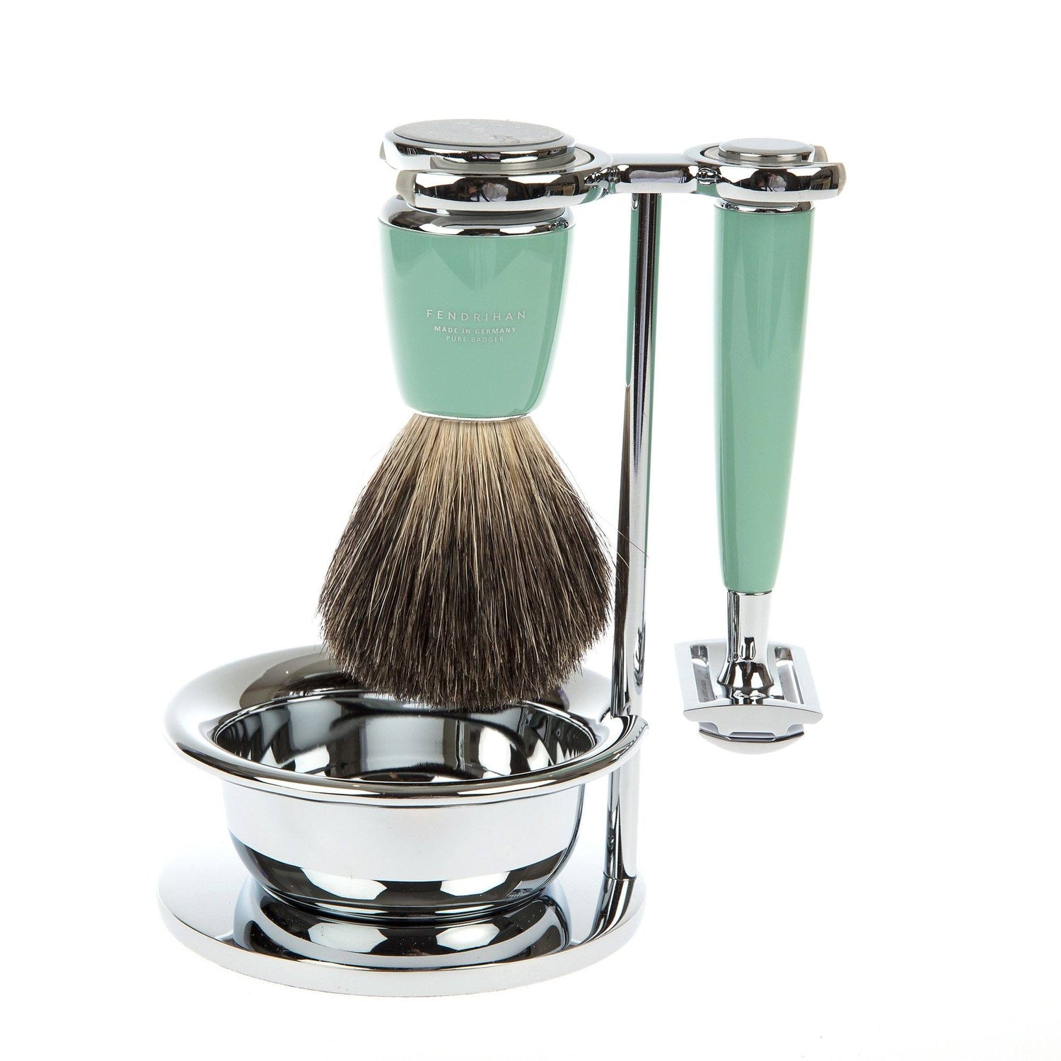 Fendrihan 4-Piece Shaving Set with Safety Razor and Pure Badger Brush Shaving Kit Fendrihan Mint