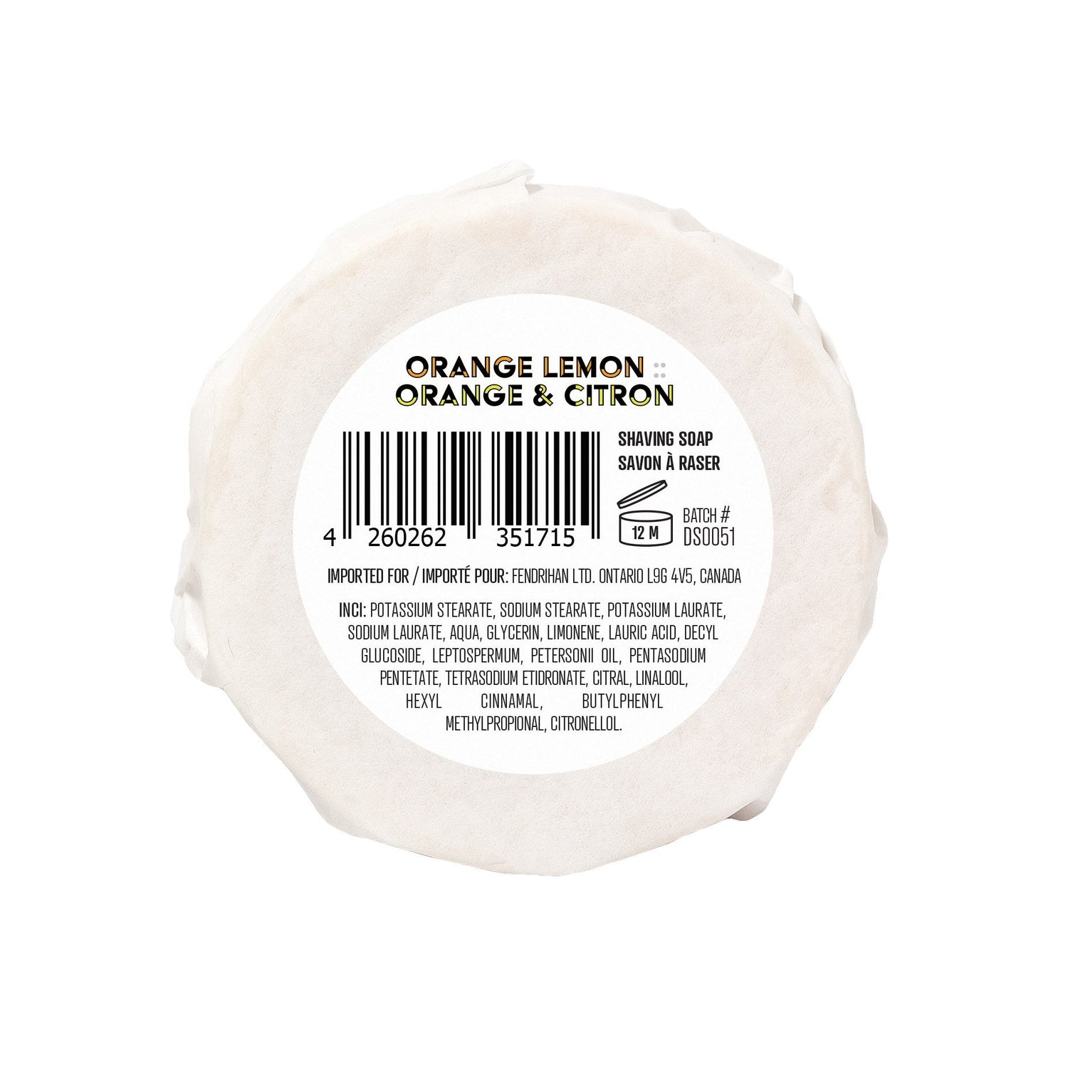 Fendrihan Lemon Soda Shaving Soap, 65 g Shaving Soap Fendrihan