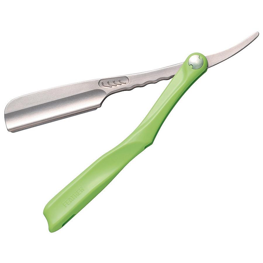 Feather Artist Club SS Folding Razor, Lime Straight Razor Feather
