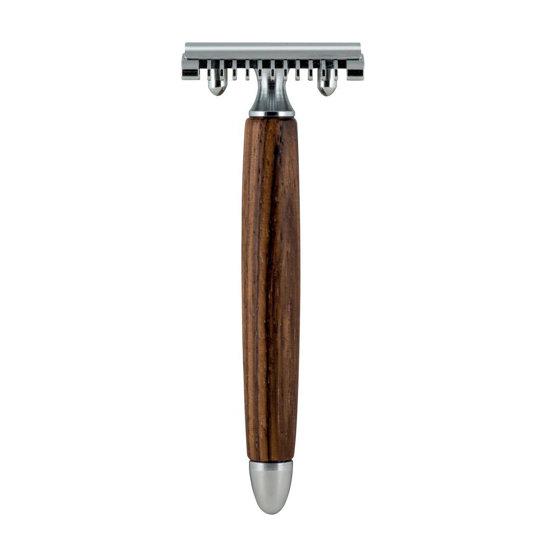 Fatip Wood Safety Razor Double Edge Safety Razor Fatip Zebra Wood Open