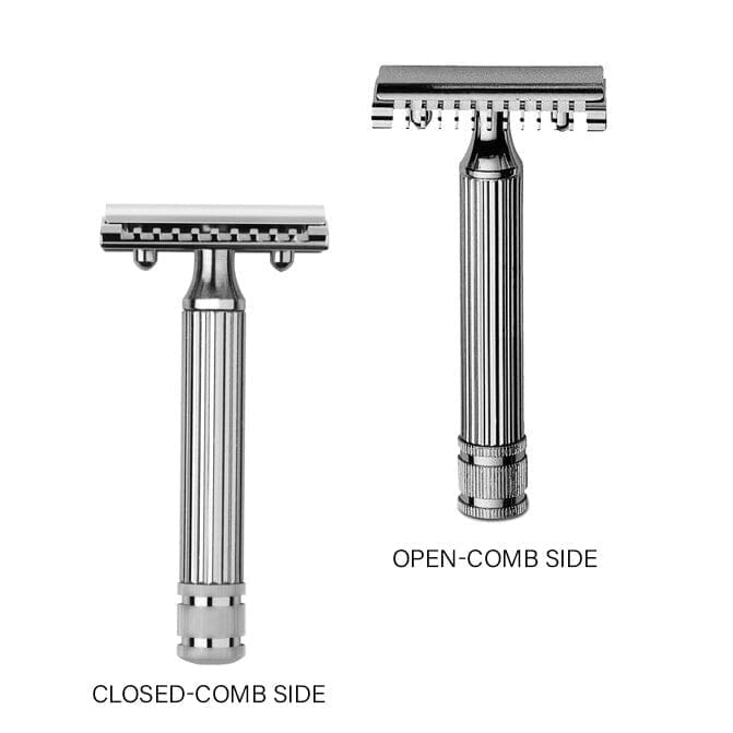 Fatip L'Ibrido Classic Safety Razor, Hybrid Head Safety Razor Fatip Chrome