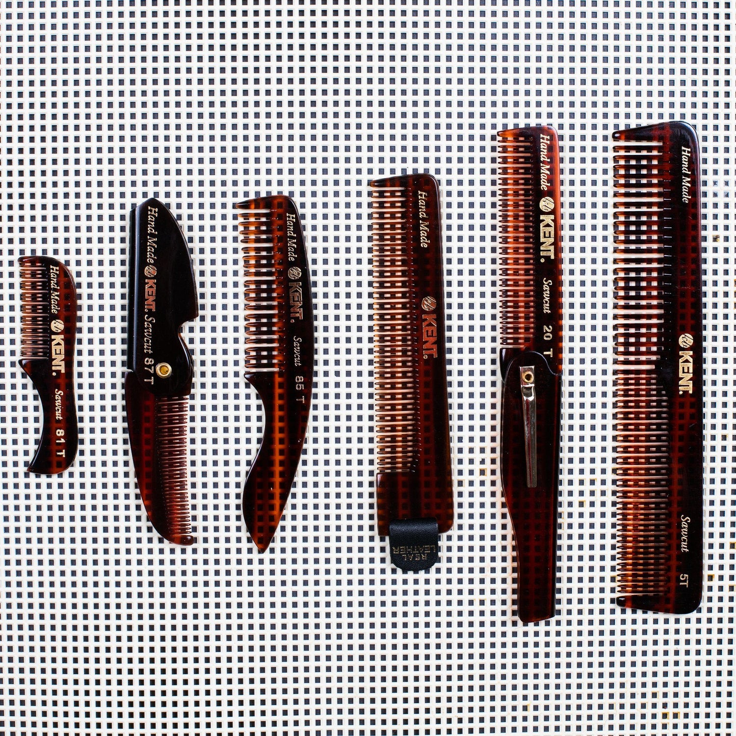 Kent NU22 Fine Tooth Comb with Black Leather Case Comb Kent