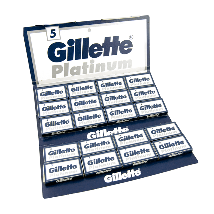 100 Gillette Platinum Double-Edge Razor Blades Razor Blades Gillette