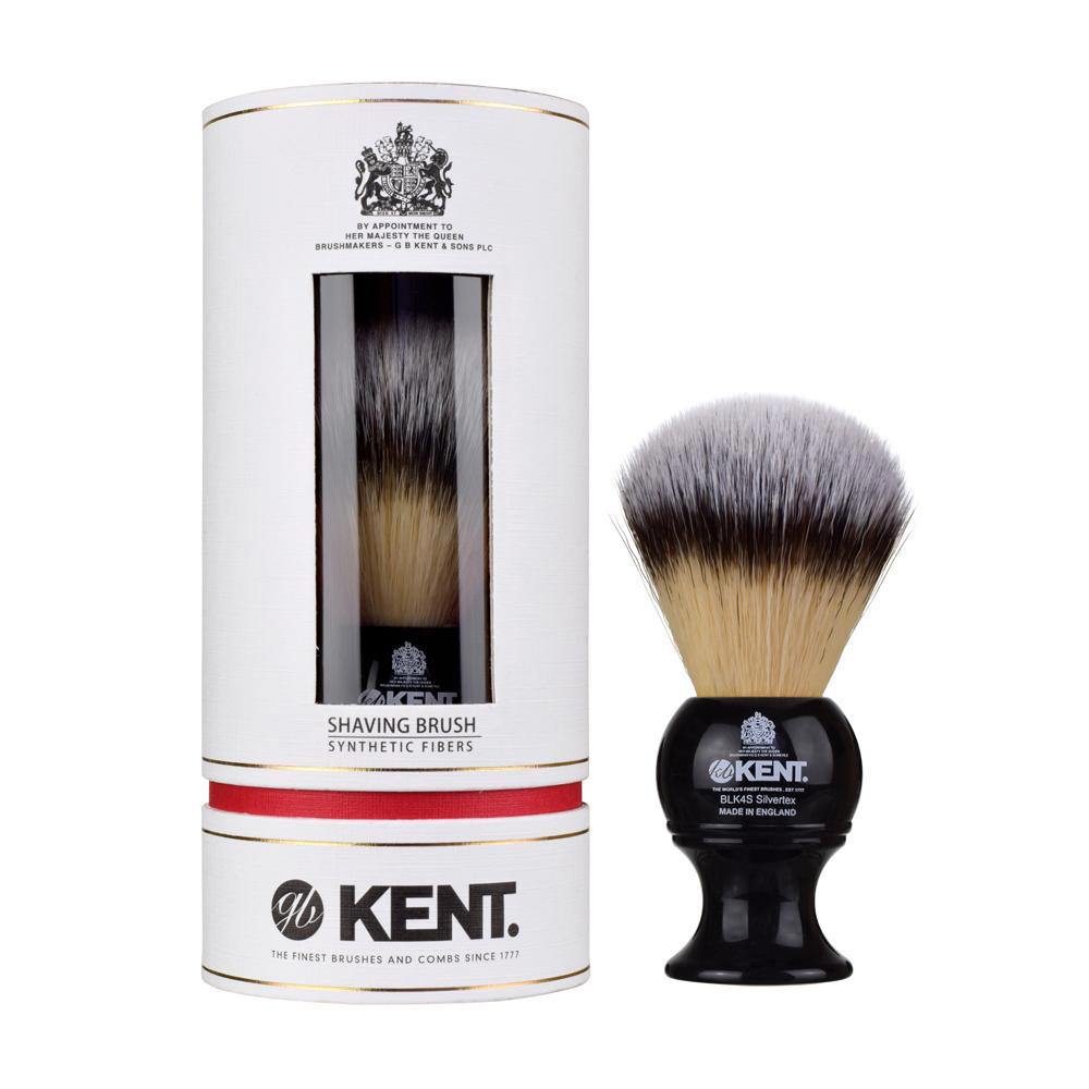 Kent BLK4S, Medium Synthetic Shaving Brush Synthetic Bristles Shaving Brush Kent