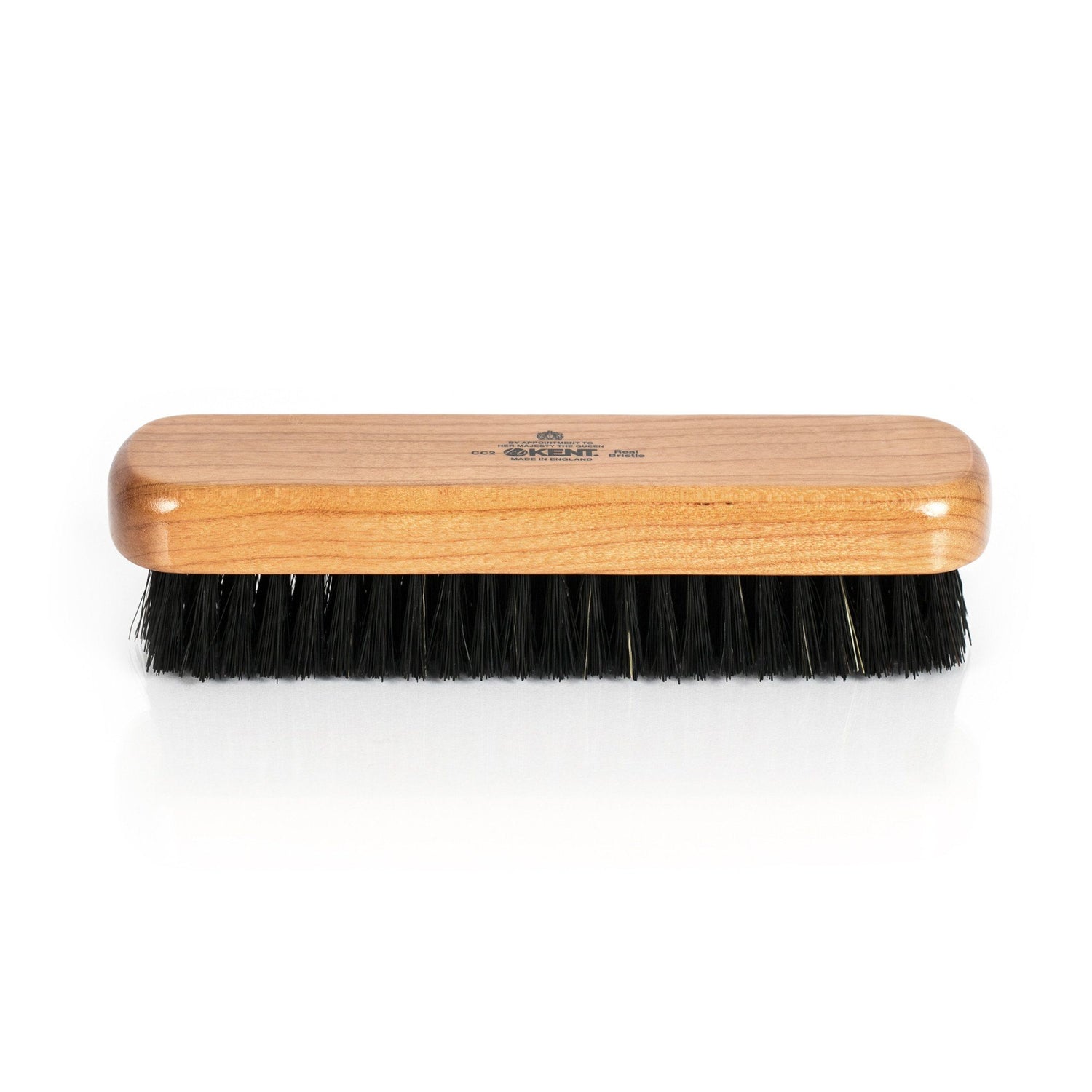 Kent CC2 Pure Black Bristle Travel Clothes Brush, Cherrywood Clothes Brush Kent