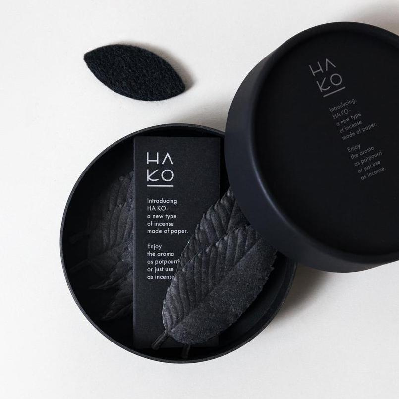 HA KO Paper Incense, Black Set of 6 Incense HA KO