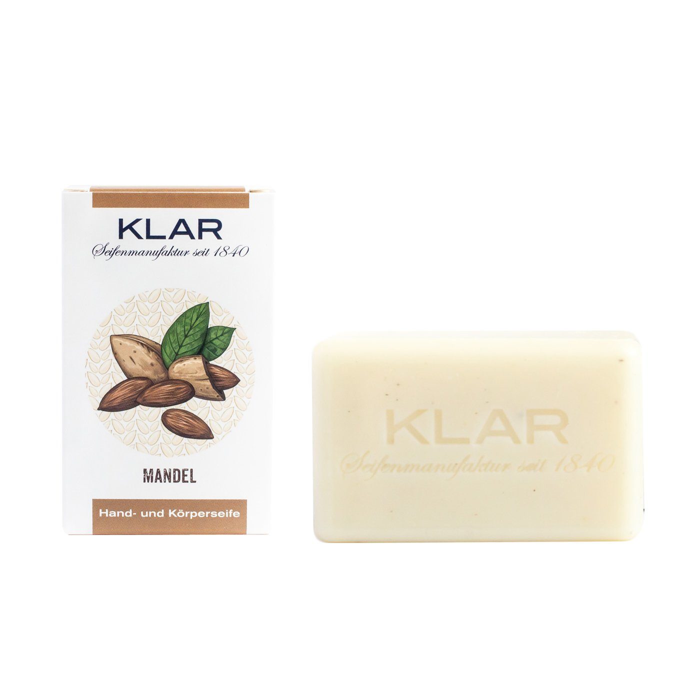 Klar's Classic Hand Size Soap, Palm Oil-Free Aftershave Balm Klar Seifen Almond
