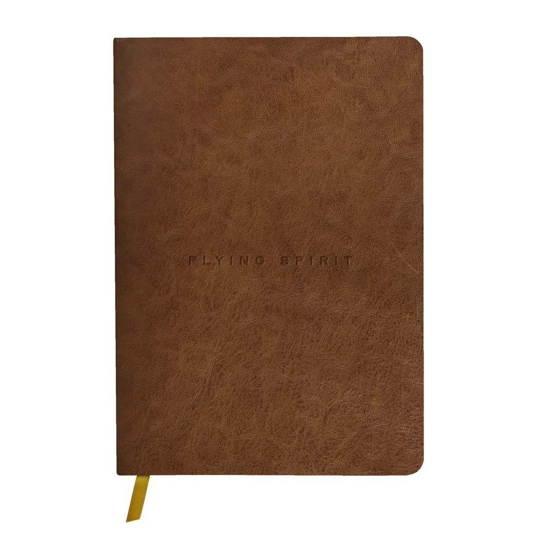 Clairefontaine Flying Spirit Journal, Cognac Leather Notebook Clairefontaine