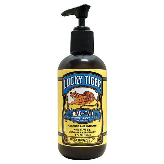 Lucky Tiger Head to Tail Peppermint Shampoo and Body Wash Men's Grooming Cream Lucky Tiger