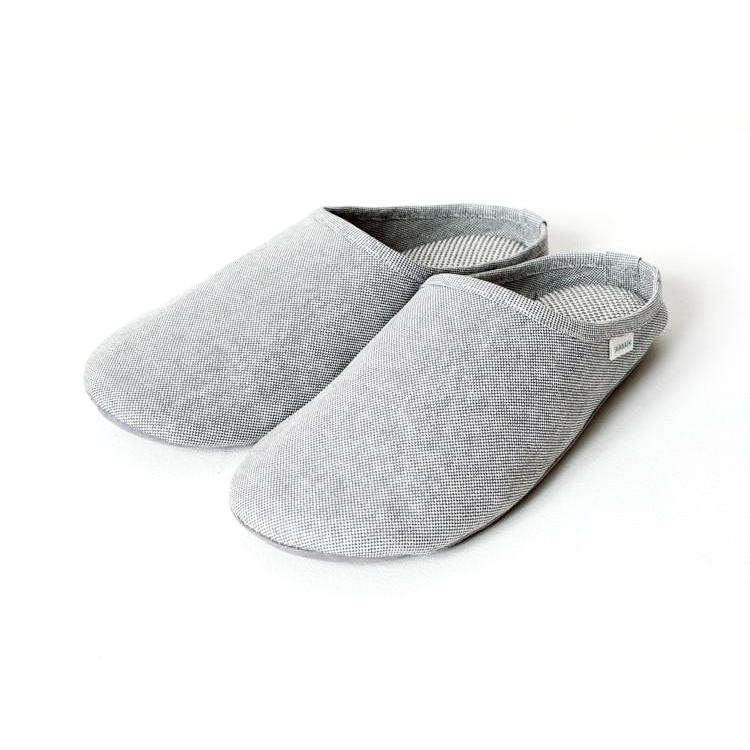 Sasawashi Room Shoes, Grey Spa Slippers Japanese Exclusives