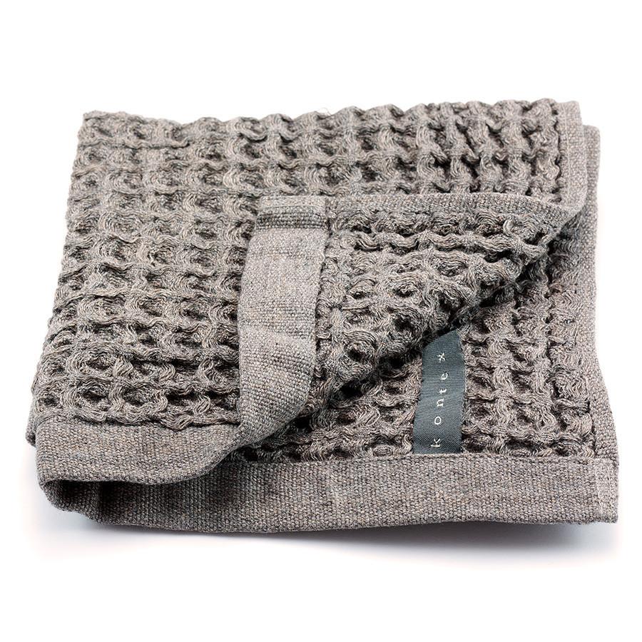 Kontex Cotton Lattice Towel, Grey Bath Towel Japanese Exclusives Washcloth (36 x 36 cm)