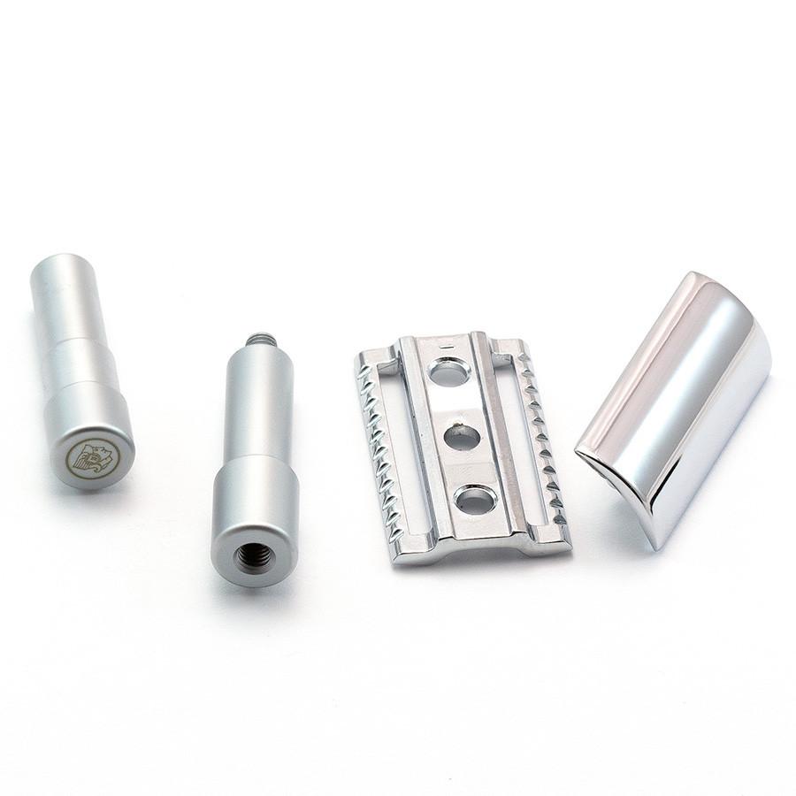 Merkur 46C 3-Piece Travel Razor in Leather Case Double Edge Safety Razor Merkur