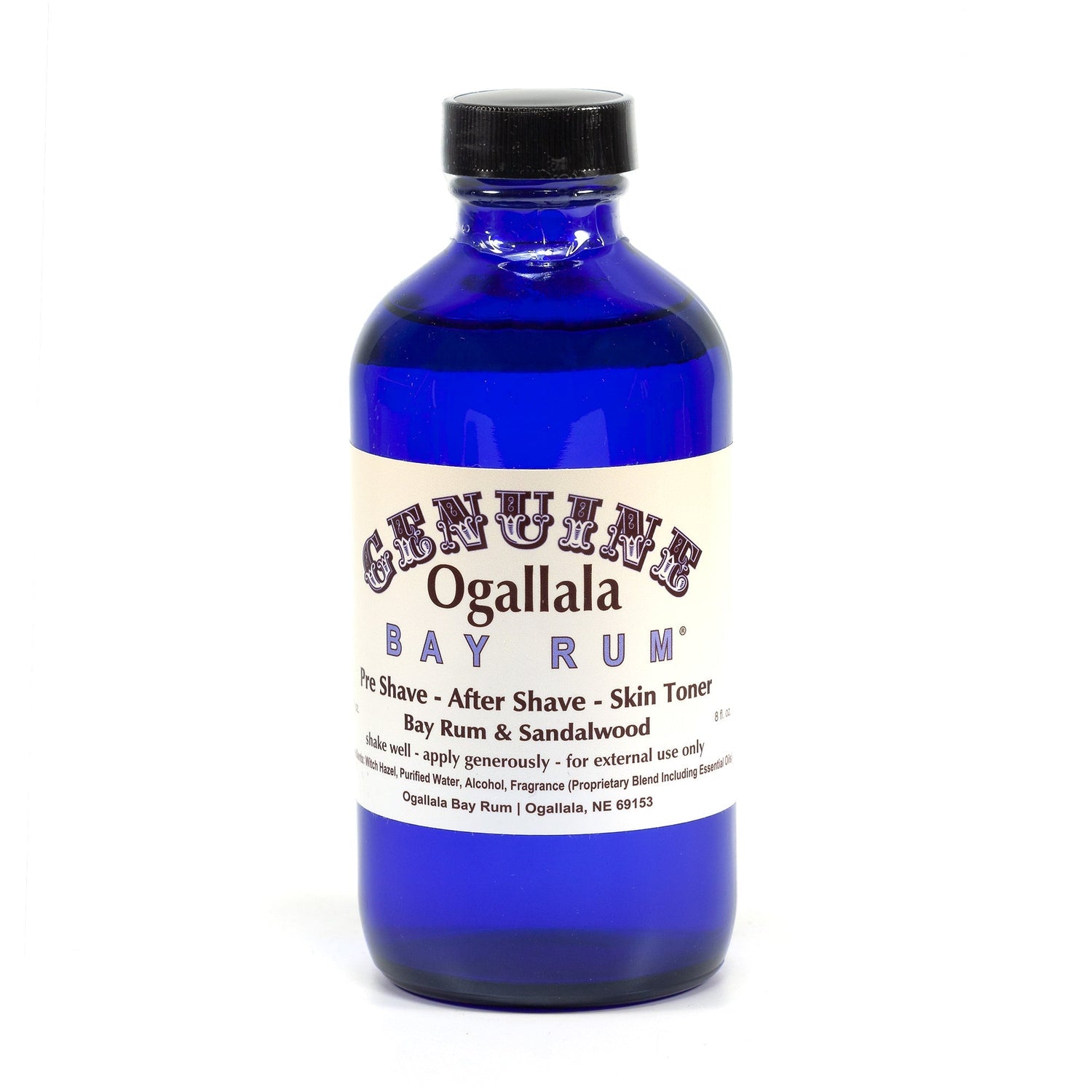 Ogallala Bay Rum and Sandalwood Aftershave, Pre-Shave, Skin Toner Aftershave Splash Ogallala Bay Rum