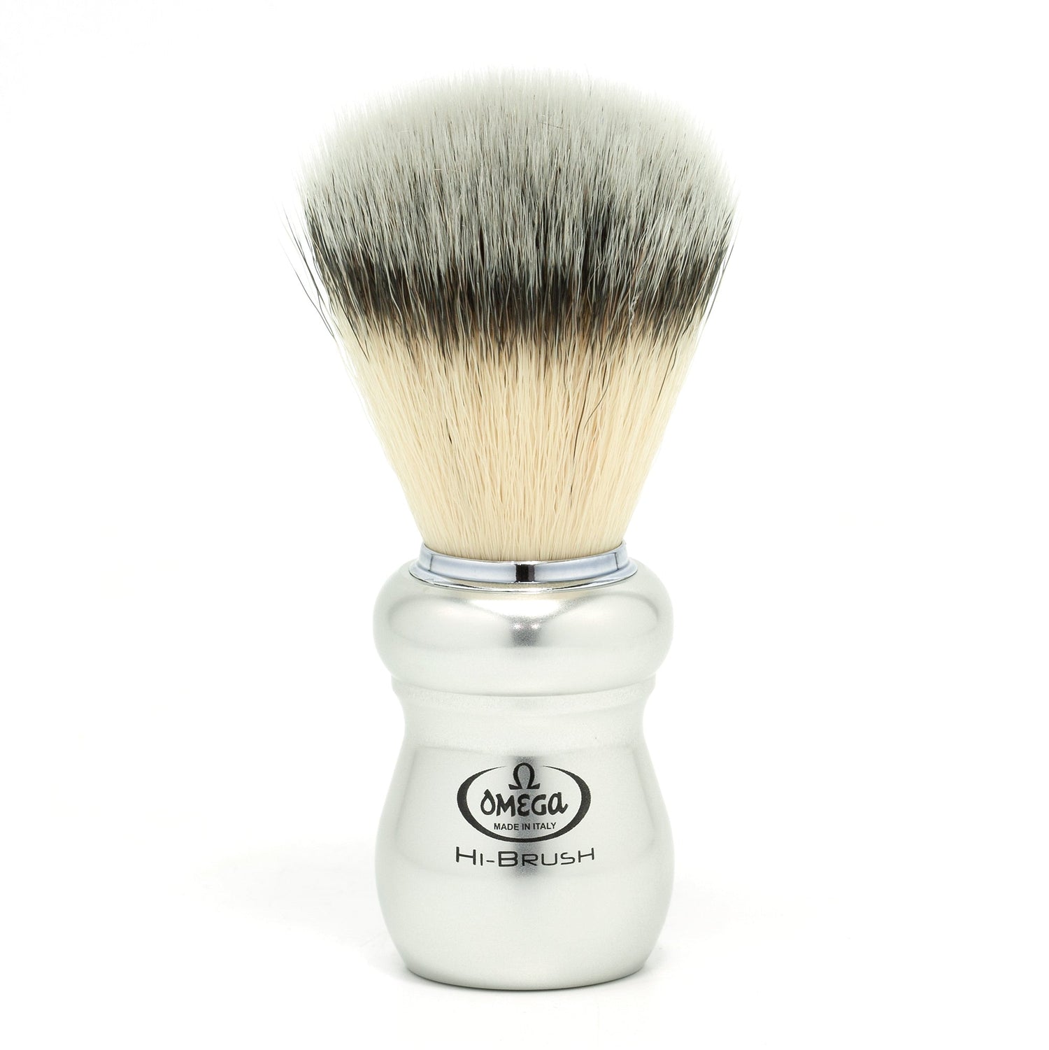 Omega 'Ergal' HI-BRUSH 6652 Synthetic Fiber Shaving Brush, Aluminum Handle Shaving Brushes Omega