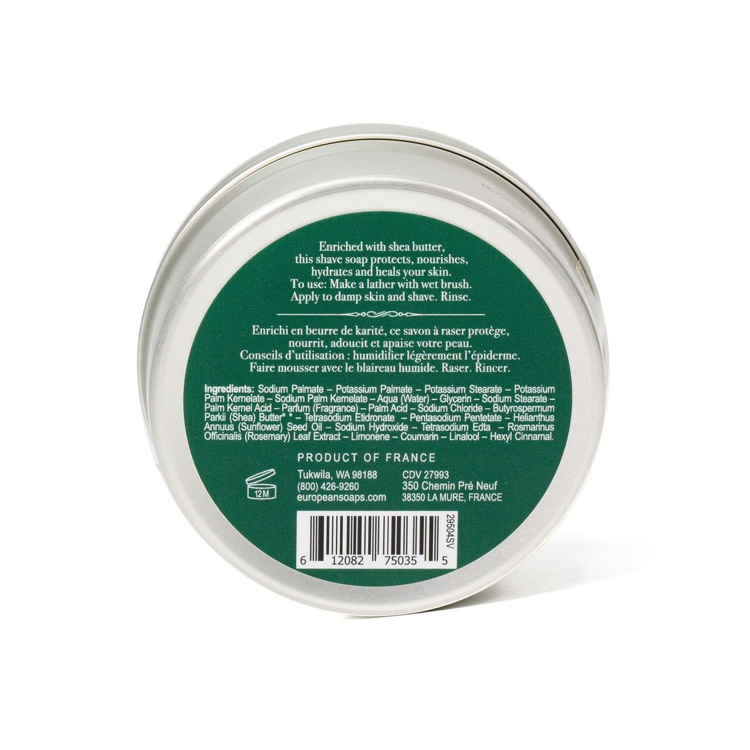 Pre de Provence Shea Butter Shave Soap in Tin Shaving Soap Pre de Provence