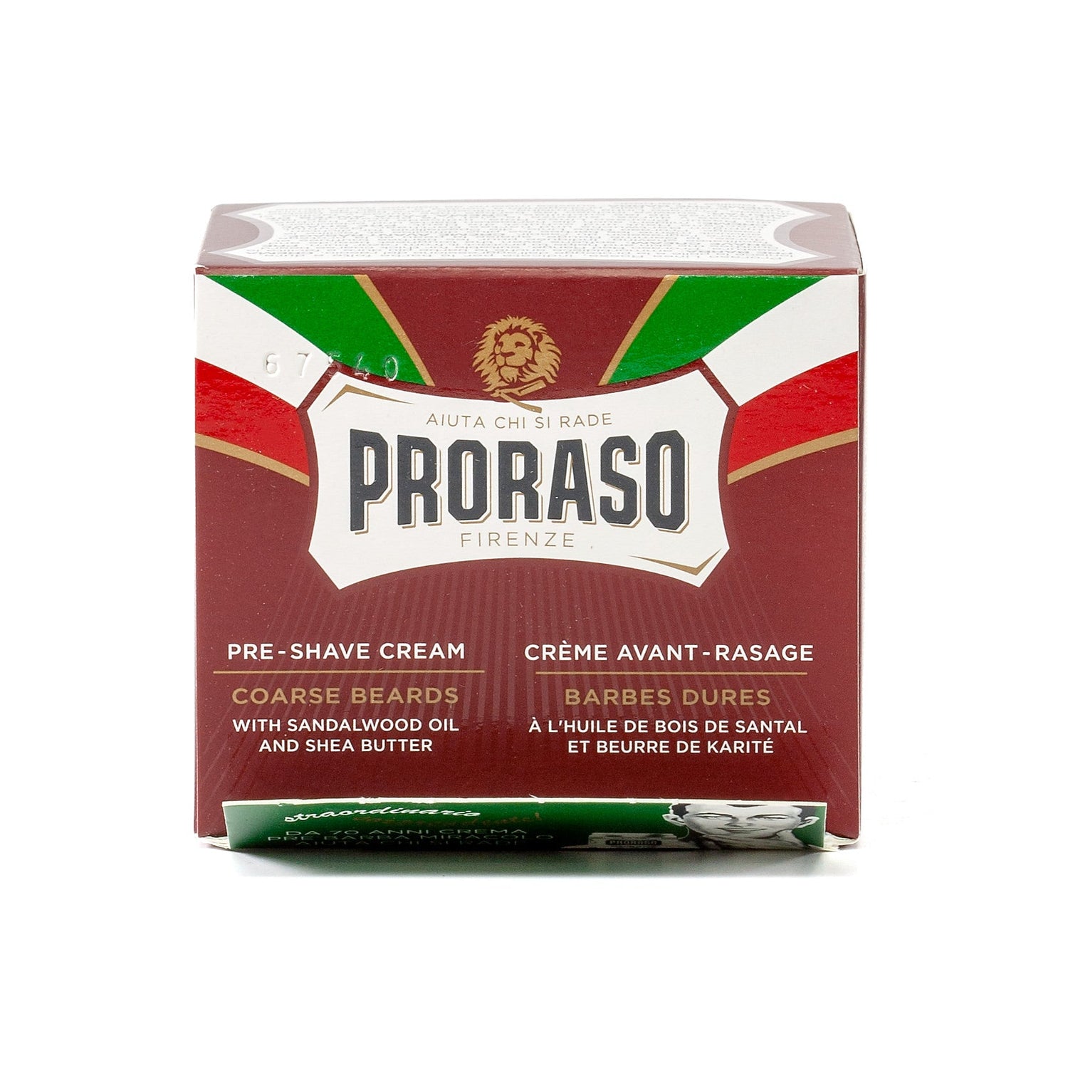 Proraso Red Pre-Post Shave Cream for Coarse Beard with Sandalwood and Shea Butter Pre Shave Proraso