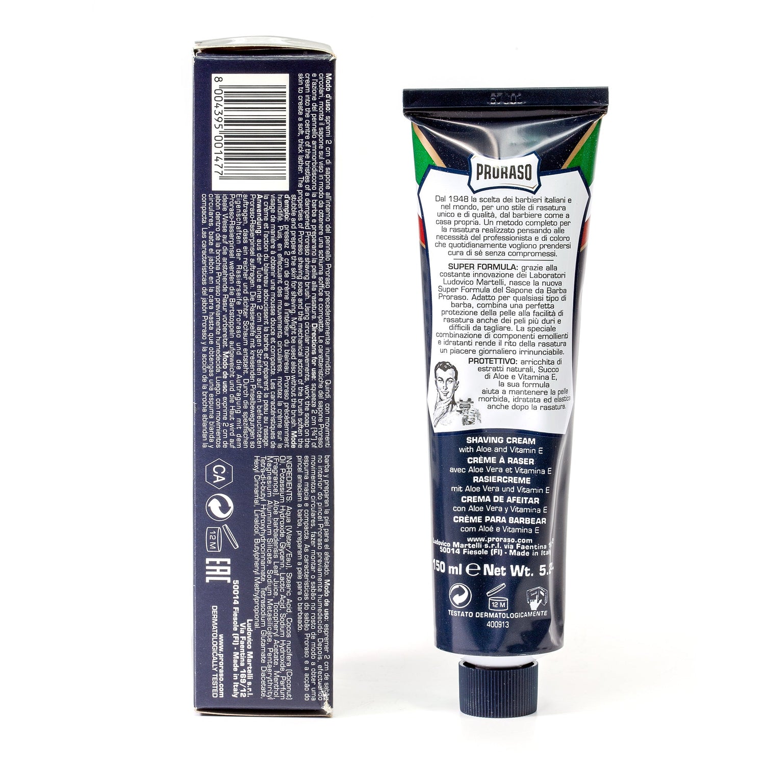 Proraso Blue Shaving Cream with Aloe and Vitamin E Shaving Cream Proraso