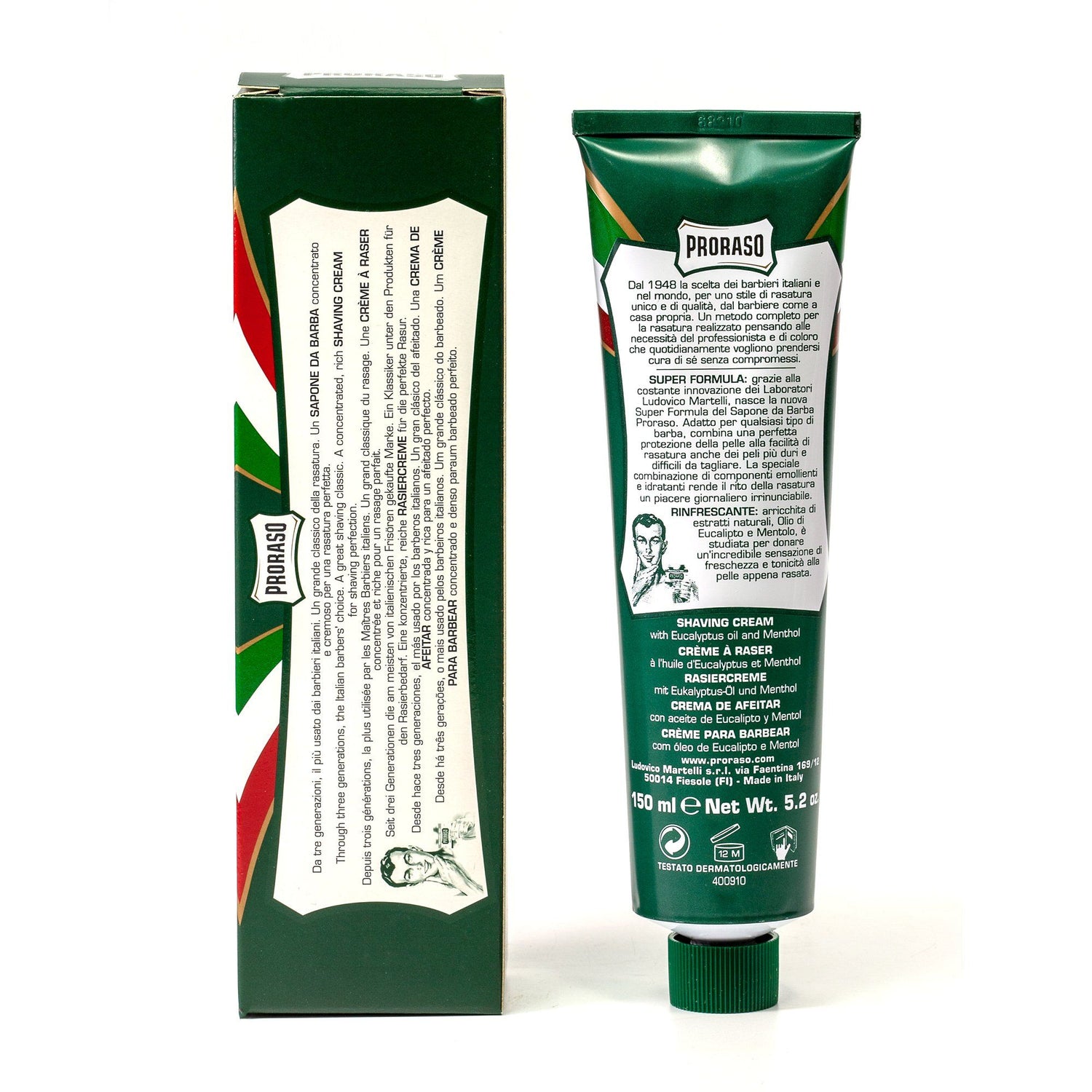 Proraso Green Shaving Cream with Eucalyptus and Menthol Shaving Cream Proraso