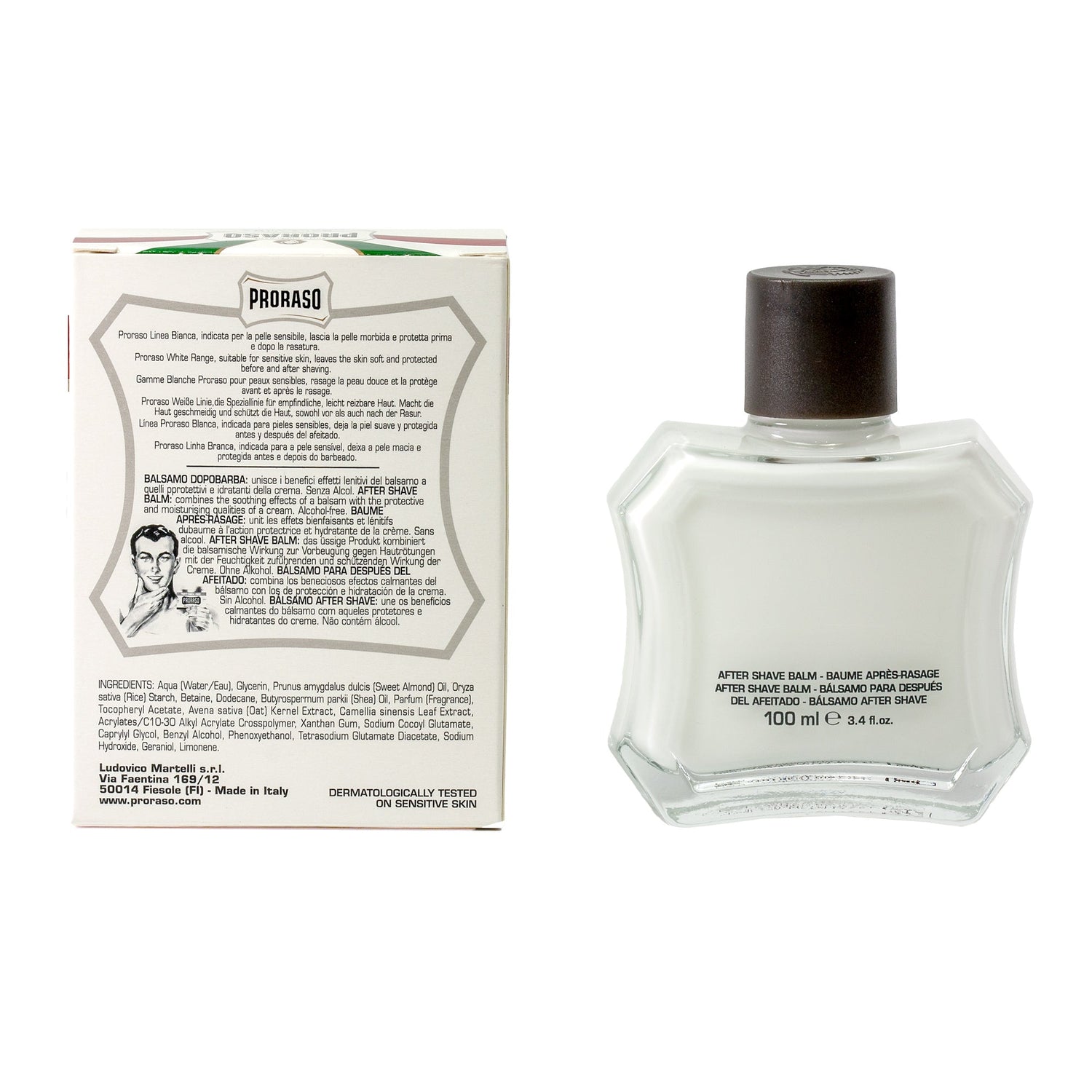 Proraso White Liquid Cream After Shave Balm for Sensitive Skin Aftershave Proraso