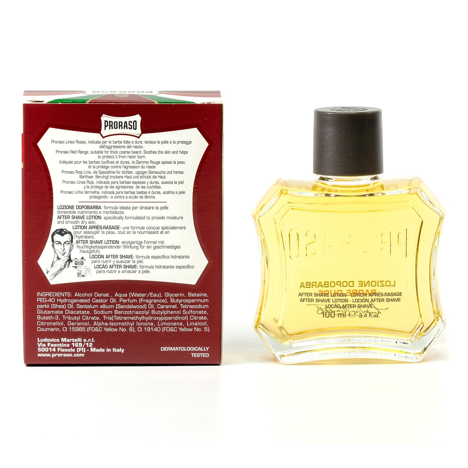 Proraso Red After Shave Lotion with Sandalwood and Shea Butter Aftershave Proraso