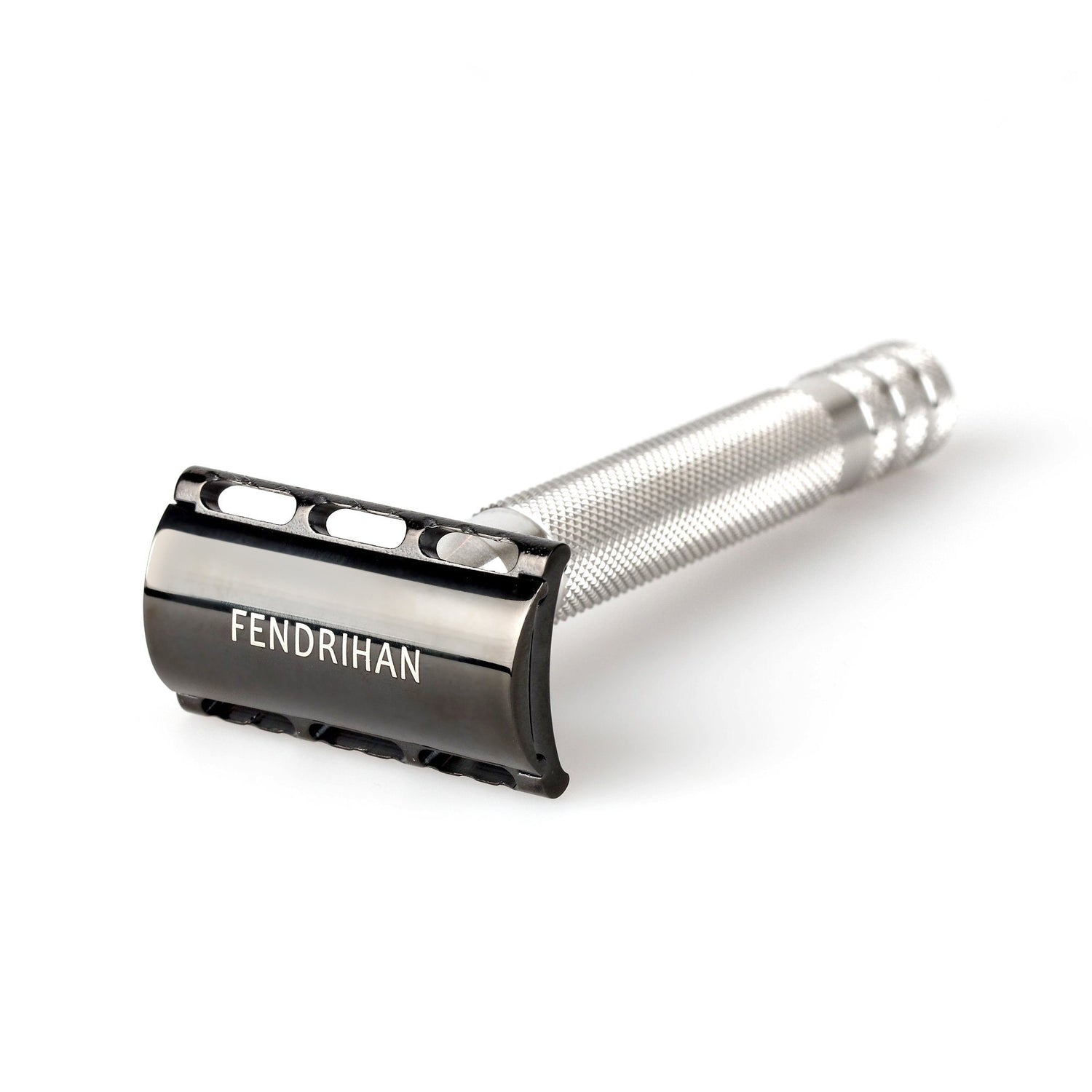 Fendrihan Stainless Steel Safety Razor with Black PVD Coated Head, Glossy Double Edge Safety Razor Head Fendrihan