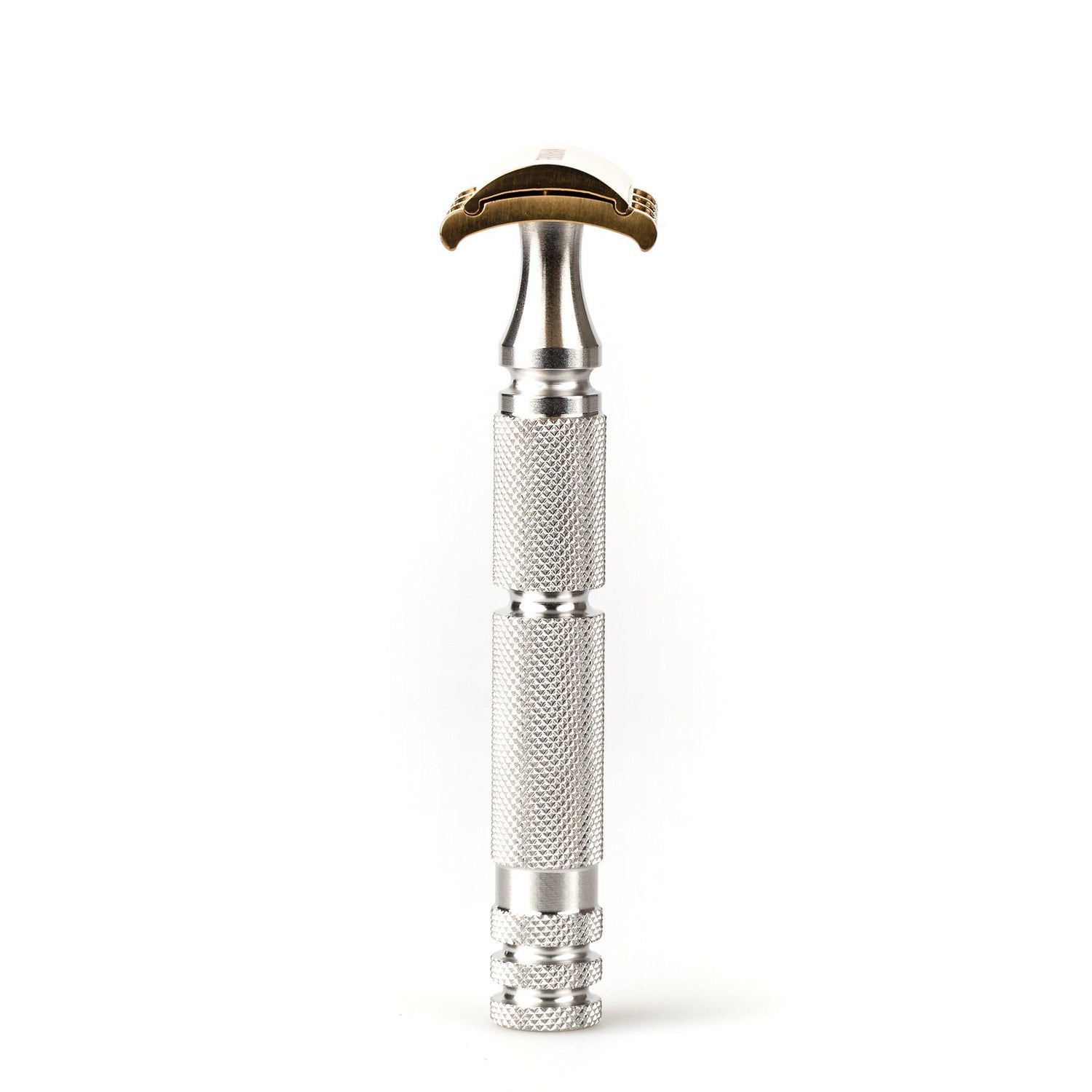 Fendrihan Stainless Steel Safety Razor with Gold PVD Coated Head, Limited Edition Double Edge Safety Razor Head Fendrihan