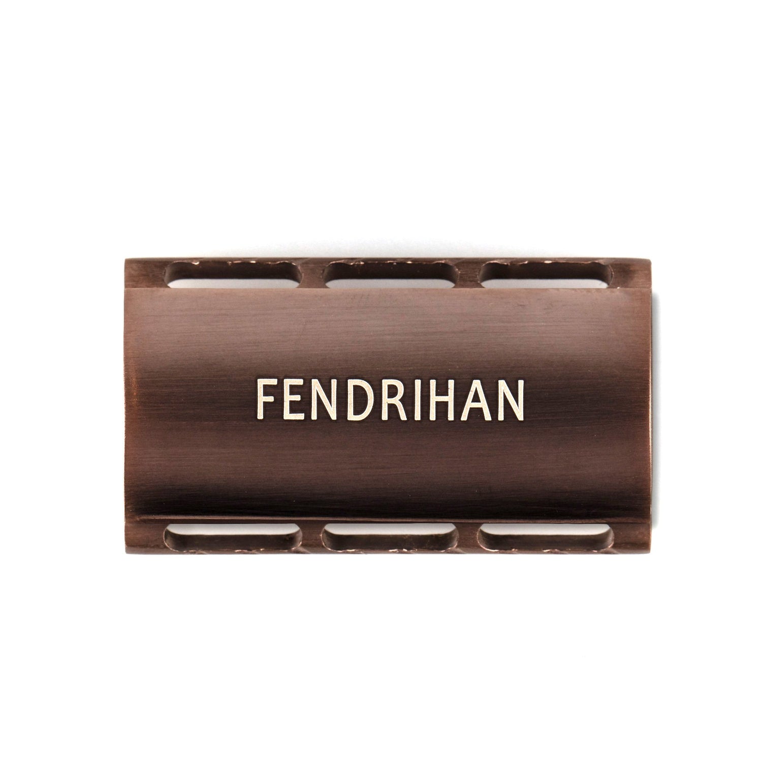 Fendrihan Stainless Steel Safety Razor with Bronze PVD Coated Head, Limited Edition Double Edge Safety Razor Head Fendrihan