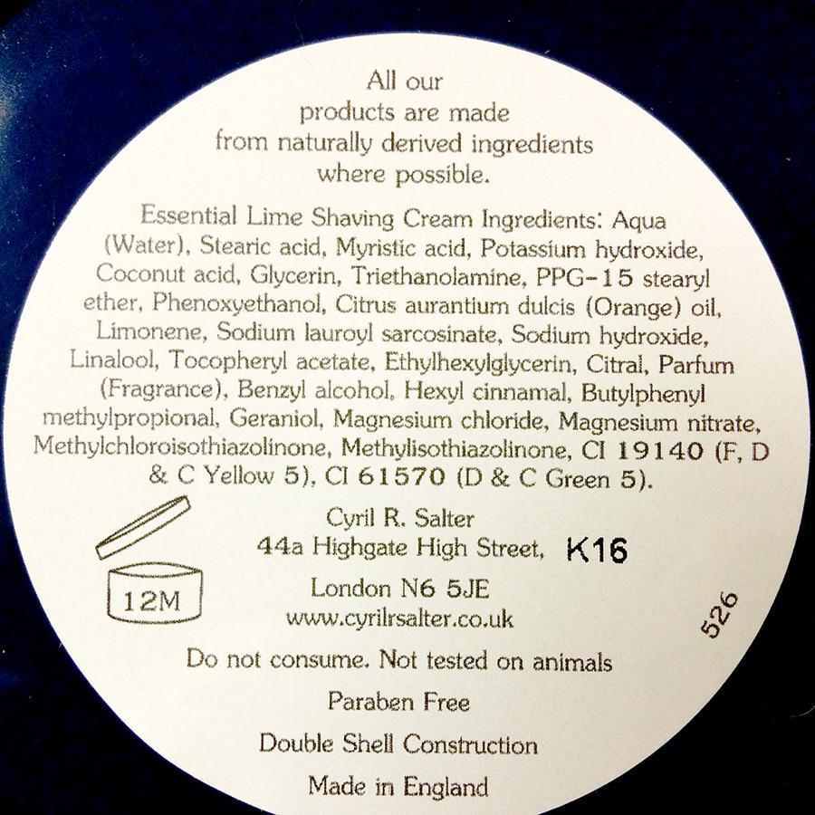 Cyril R Salter Essential Lime Luxury Shaving Cream Shaving Cream Cyril R. Salter