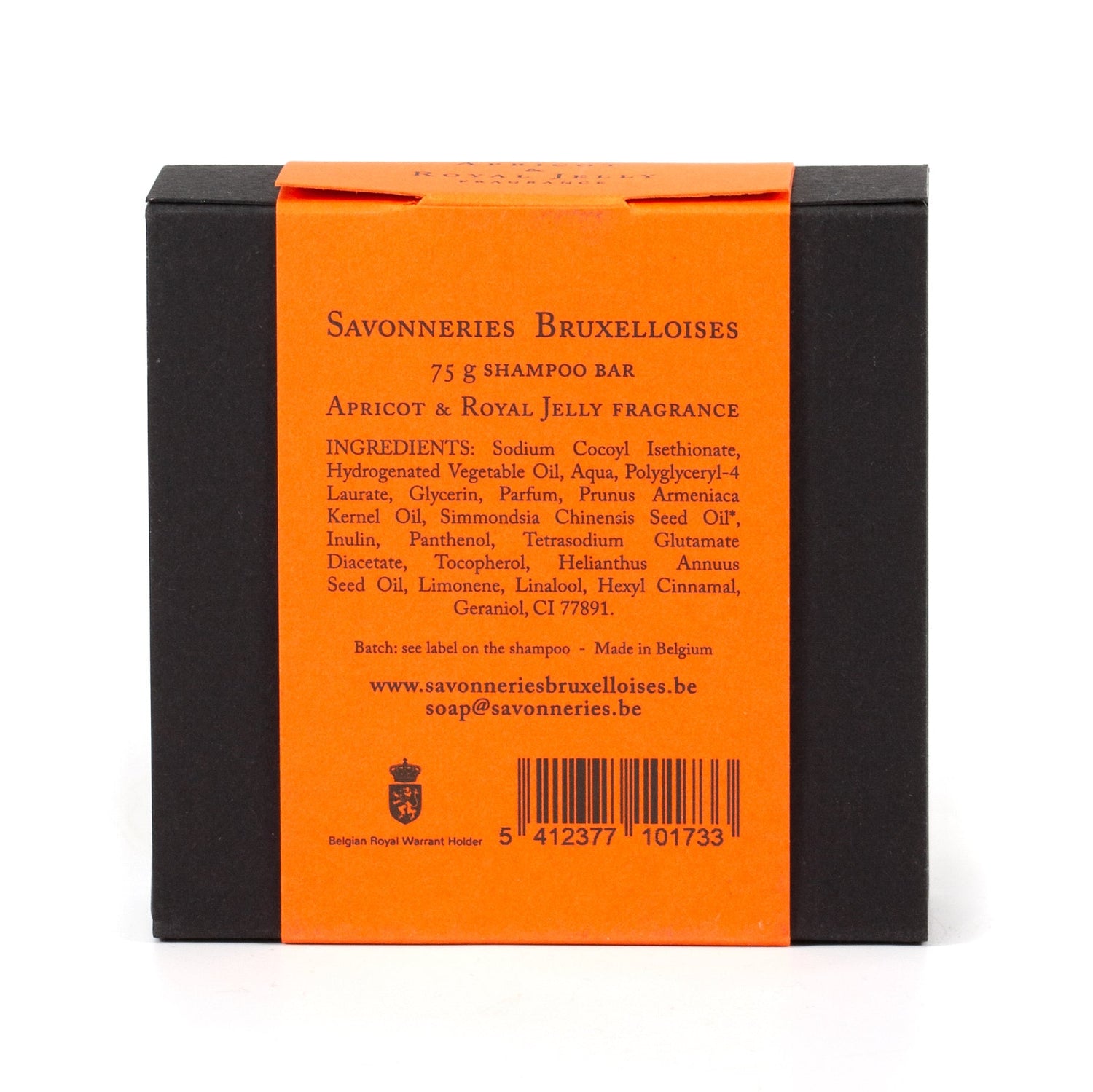 Savonneries Bruxelloises Single Box Shampoo Bar, Apricot & Royal Jelly Hair Shampoo Bar Savonneries Bruxelloises