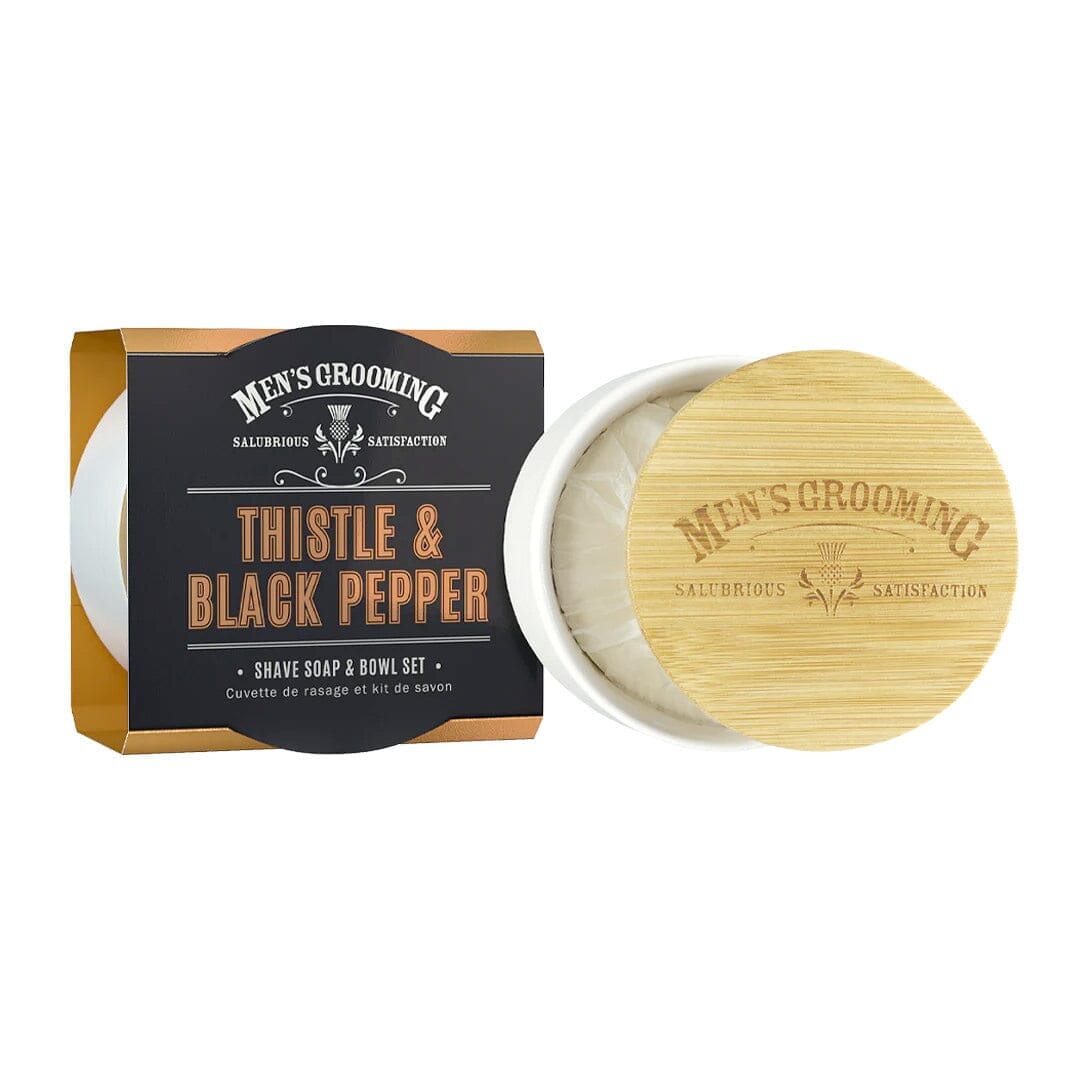 Scottish Fine Soaps Thistle and Black Pepper Shave Soap & Bowl Set Shaving Bowl and Soap Scottish Fine Soaps