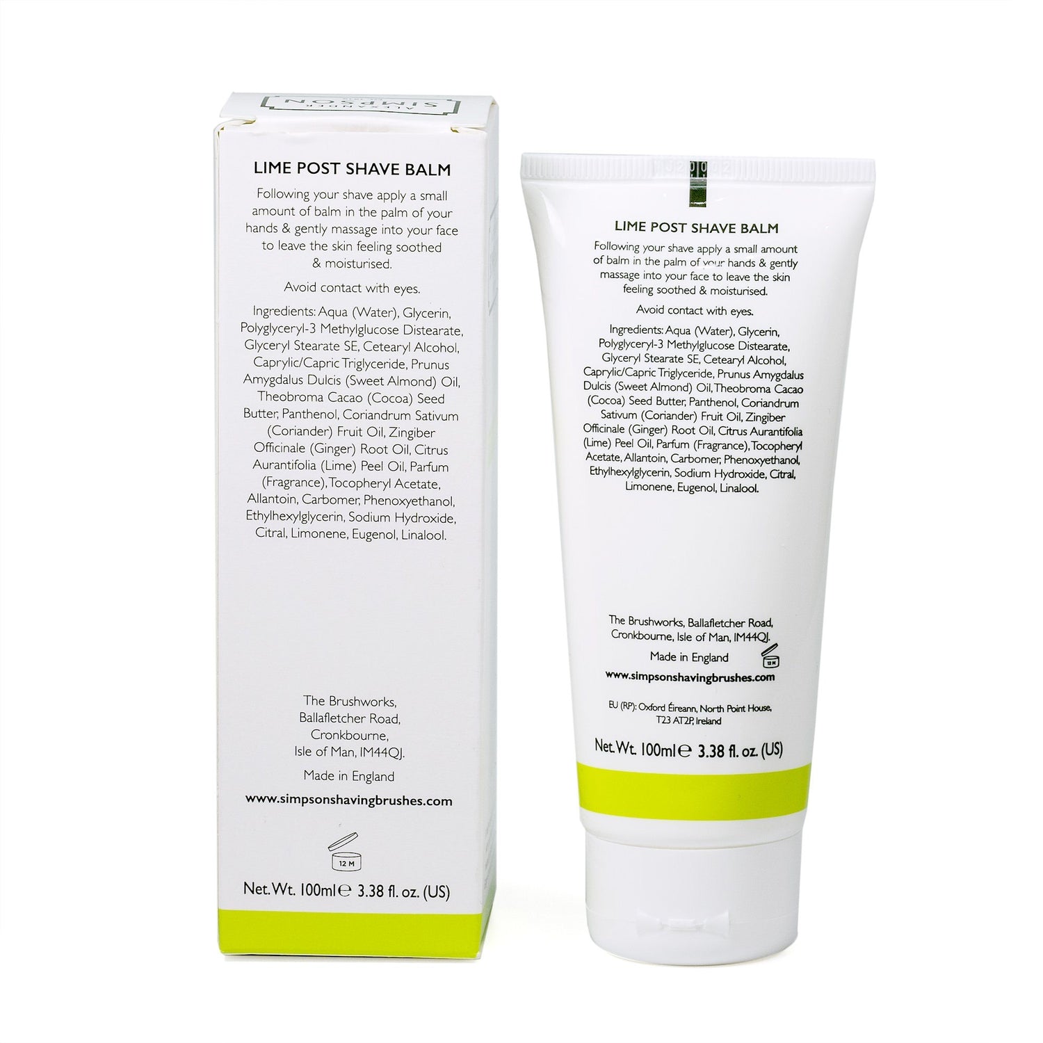 Alexander Simpson Post Shave Balm, Lime Aftershave Balm Simpsons