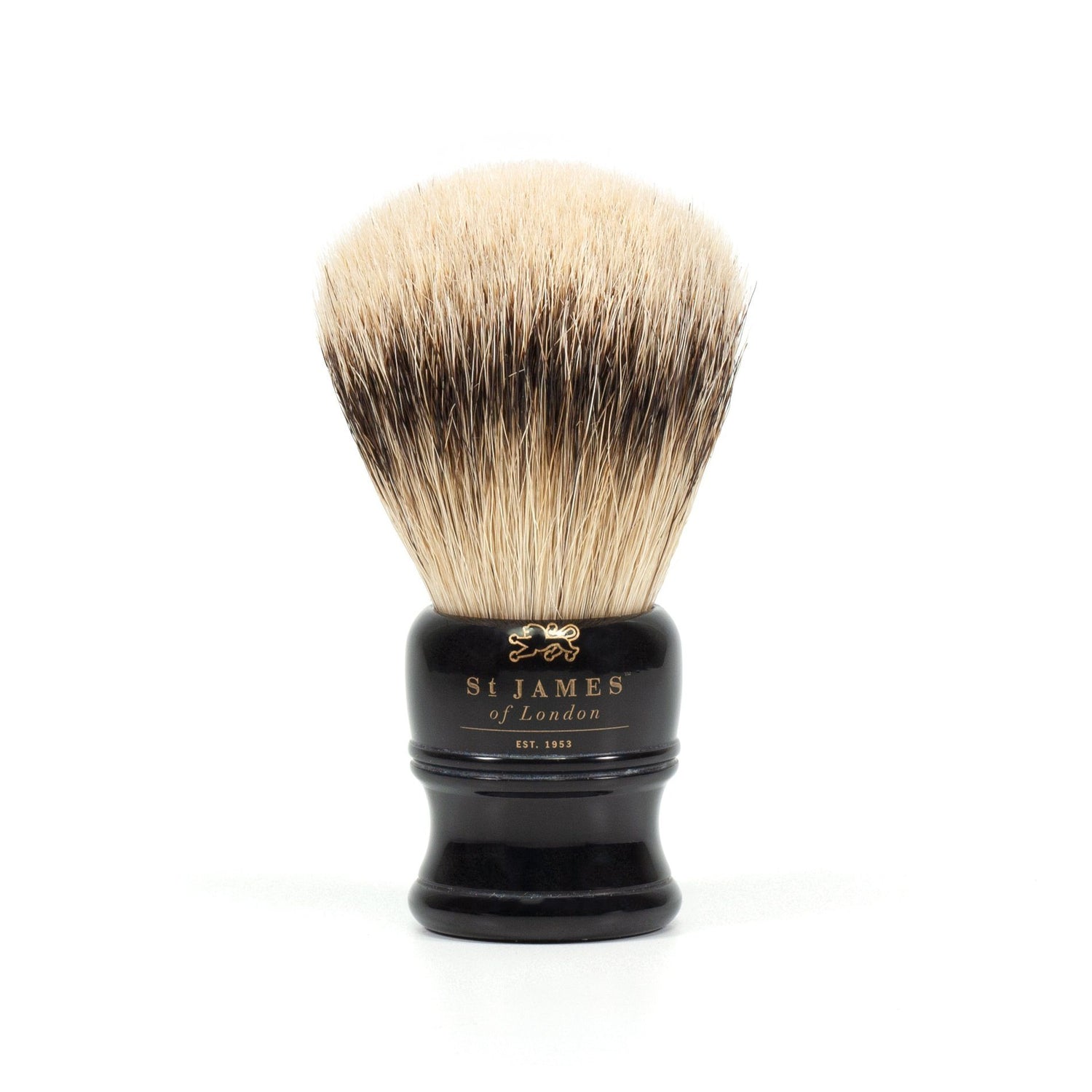 St. James of London Silvertip Badger Shaving Brush, Black Badger Bristles Shaving Brush St. James of London Small