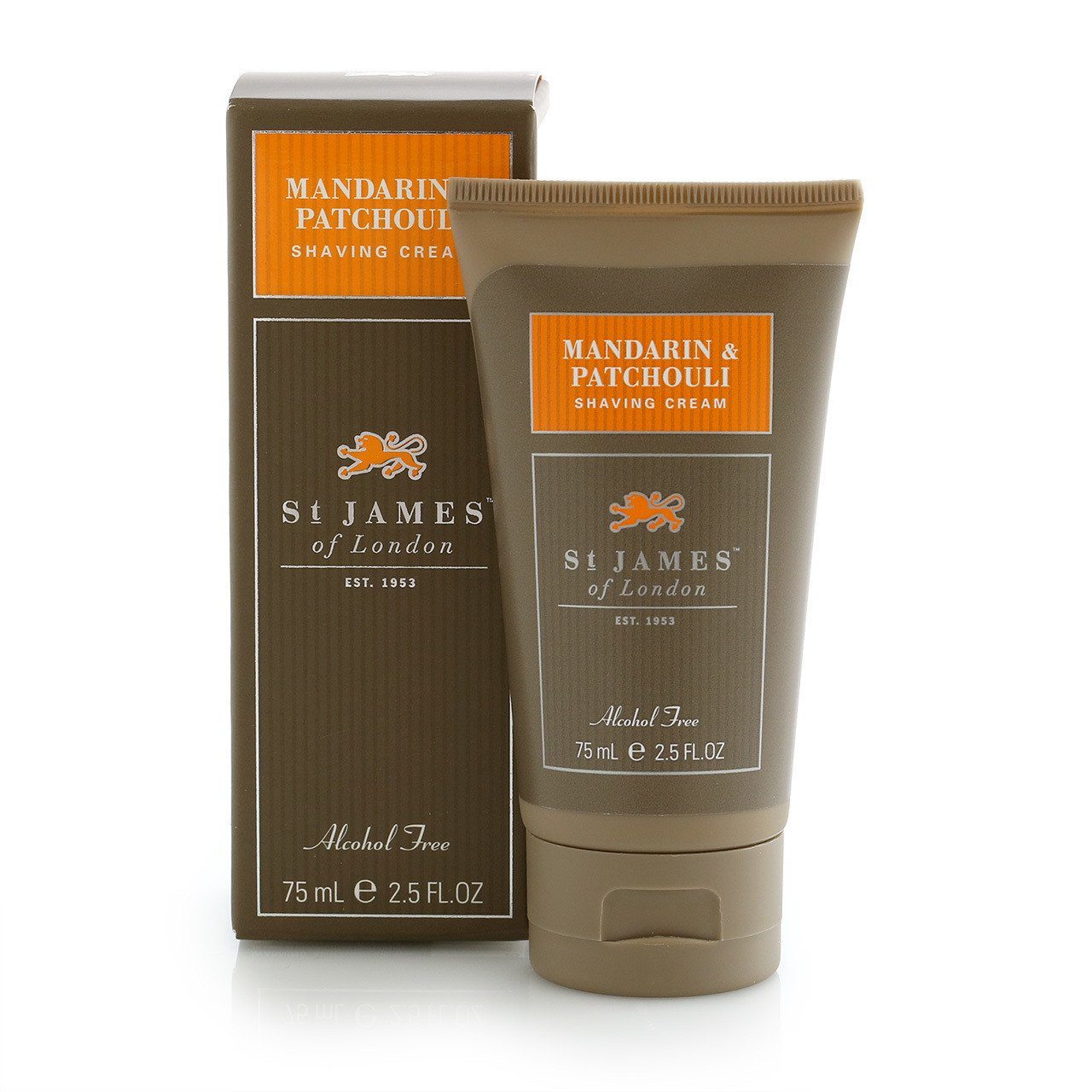St. James of London Mandarin & Patchouli Shave Cream Men's Fragrance St. James of London Tube: 2.5 fl oz (75 ml)
