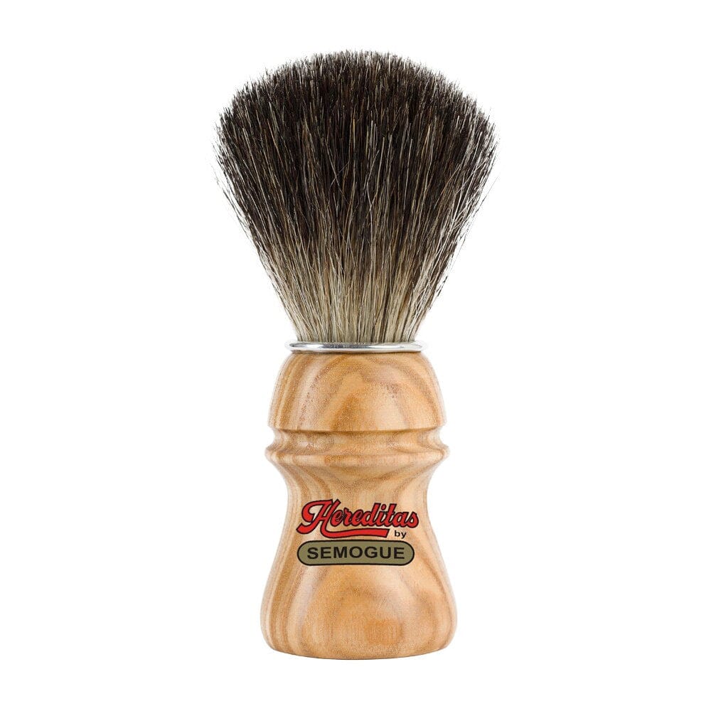 Semogue Hereditas Pure Black Shaving Brush, Ash Wood Shaving Brush Semogue