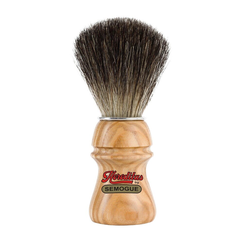 Semogue Hereditas Pure Black Shaving Brush, Ash Wood Shaving Brush Semogue 