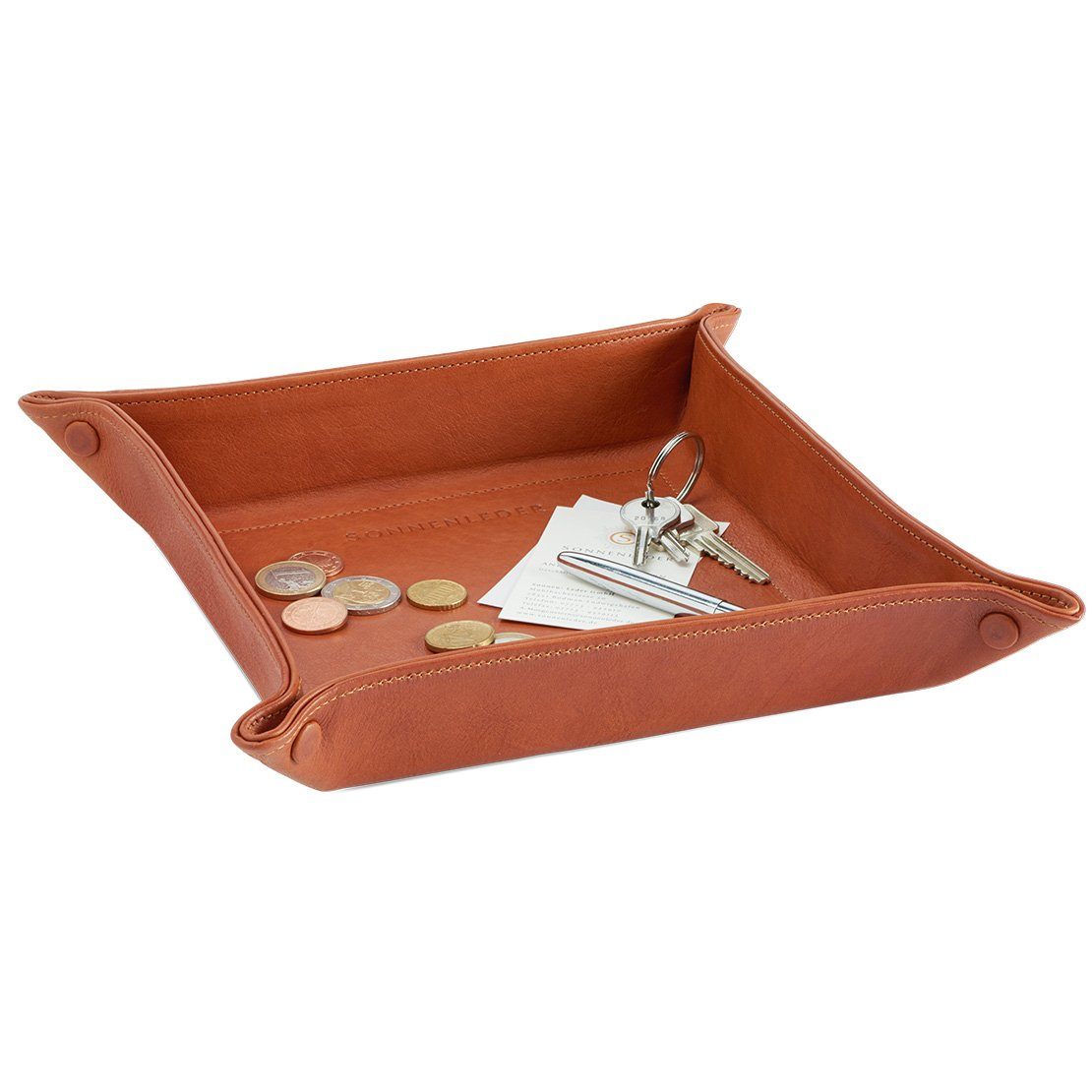 Sonnenleder Vegetable Tanned Leather Tray, Natural Leather Travel Tray Sonnenleder Small