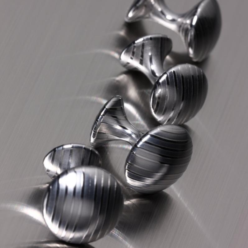 Suwada Damascus Cufflinks, Round Cufflinks Suwada