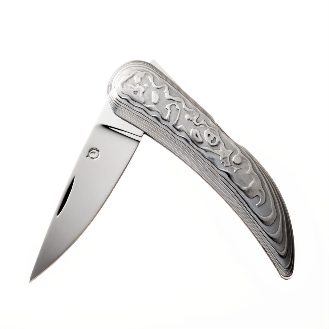 Suwada Damascus Folding Knife Pocket Knife Suwada