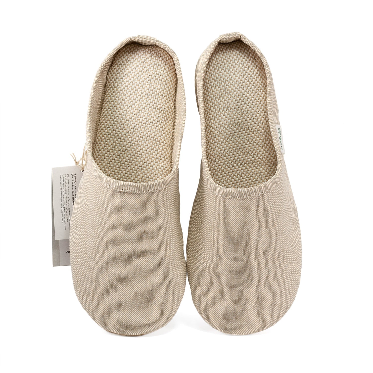 Sasawashi Room Shoes, Beige Spa Slippers Sasawashi