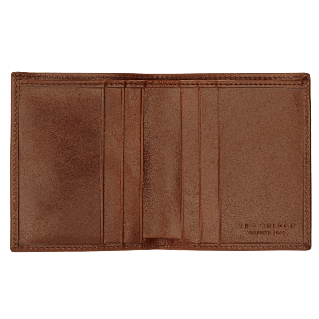 The Bridge Story Uomo Credit Card Holder with 4 CC Slots Leather Wallet The Bridge Brown 