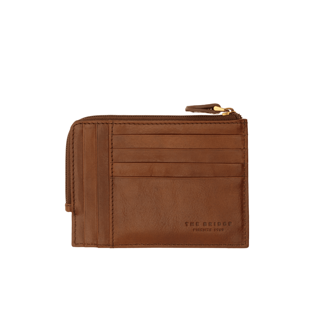 The Bridge Story Uomo Document Holder with 8 CC Slots and Coin Pouch Leather Wallet The Bridge Brown 
