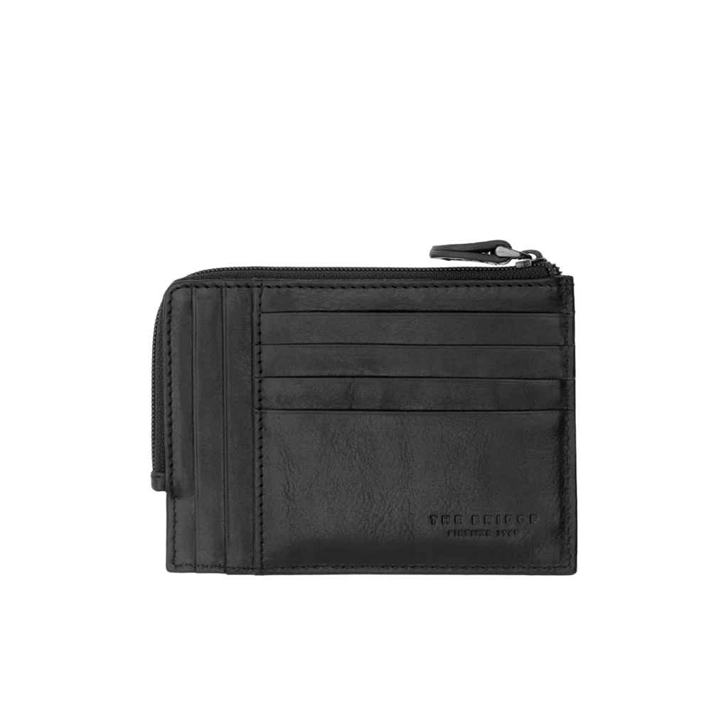 The Bridge Story Uomo Document Holder with 8 CC Slots and Coin Pouch Leather Wallet The Bridge Black 